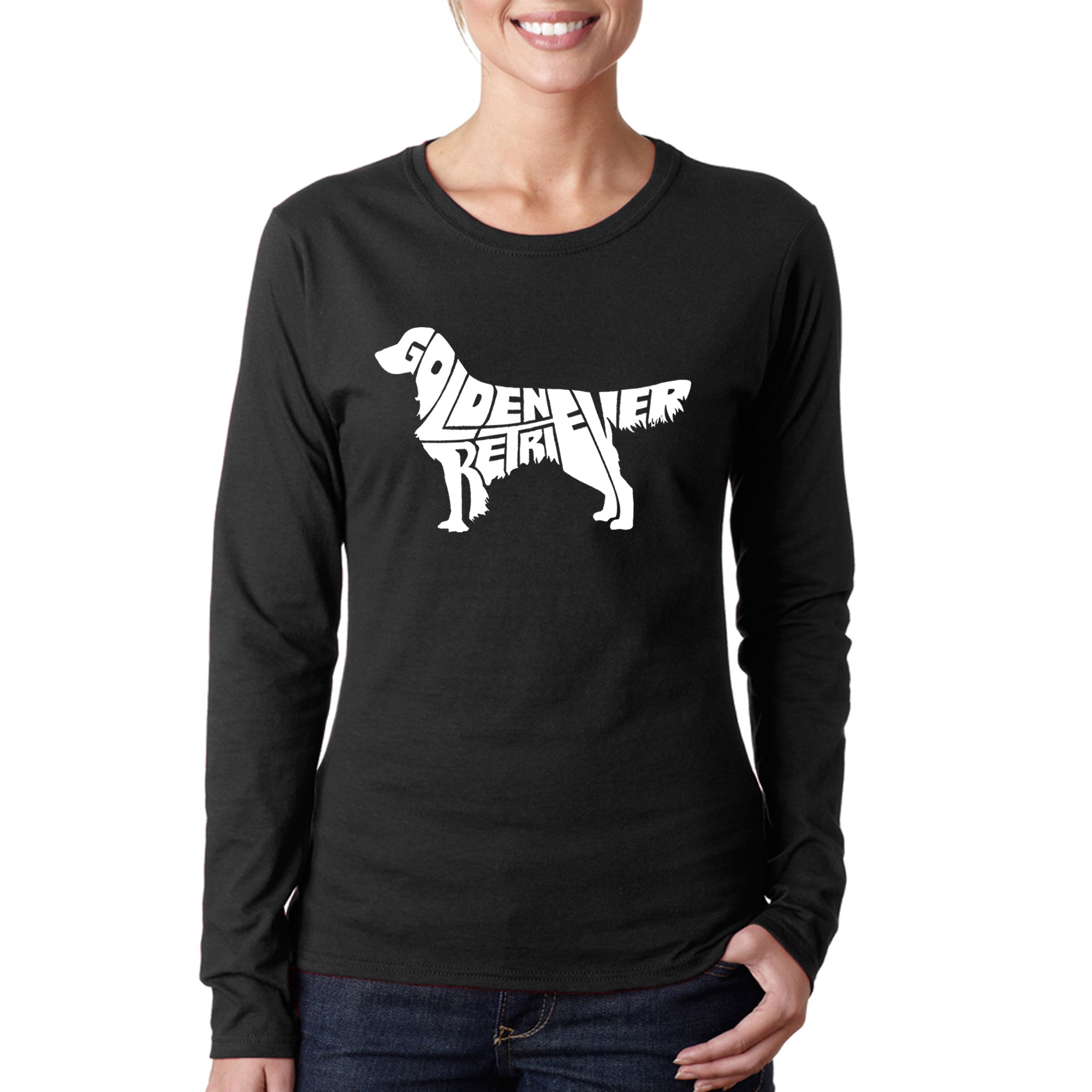 Golden Retriever - Women's Word Art Long Sleeve T-Shirt、mySite、camillekostekn