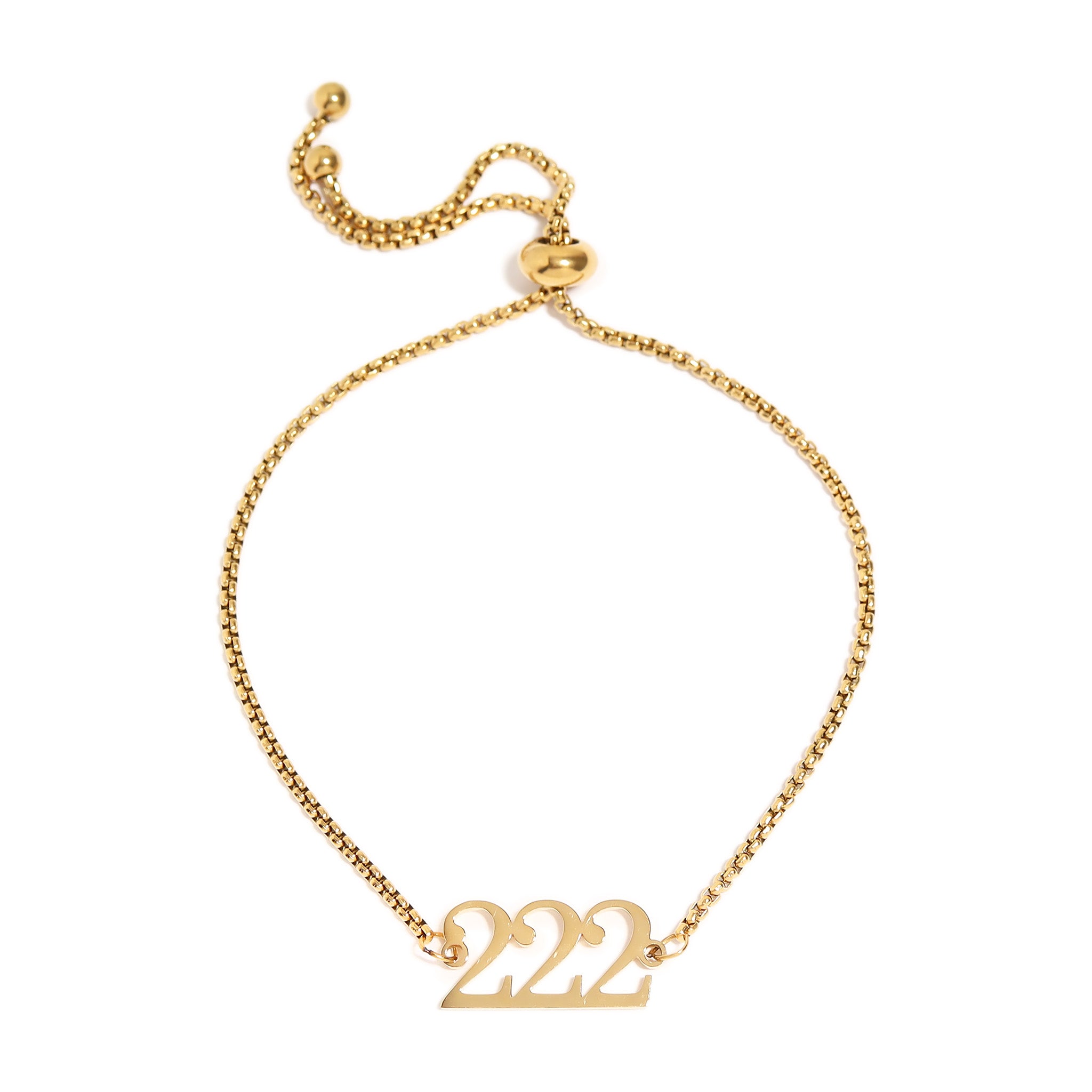 18K Gold PVD Stainless Steel Angel Number Bracelet / BRJ1003、mySite、dreamappss