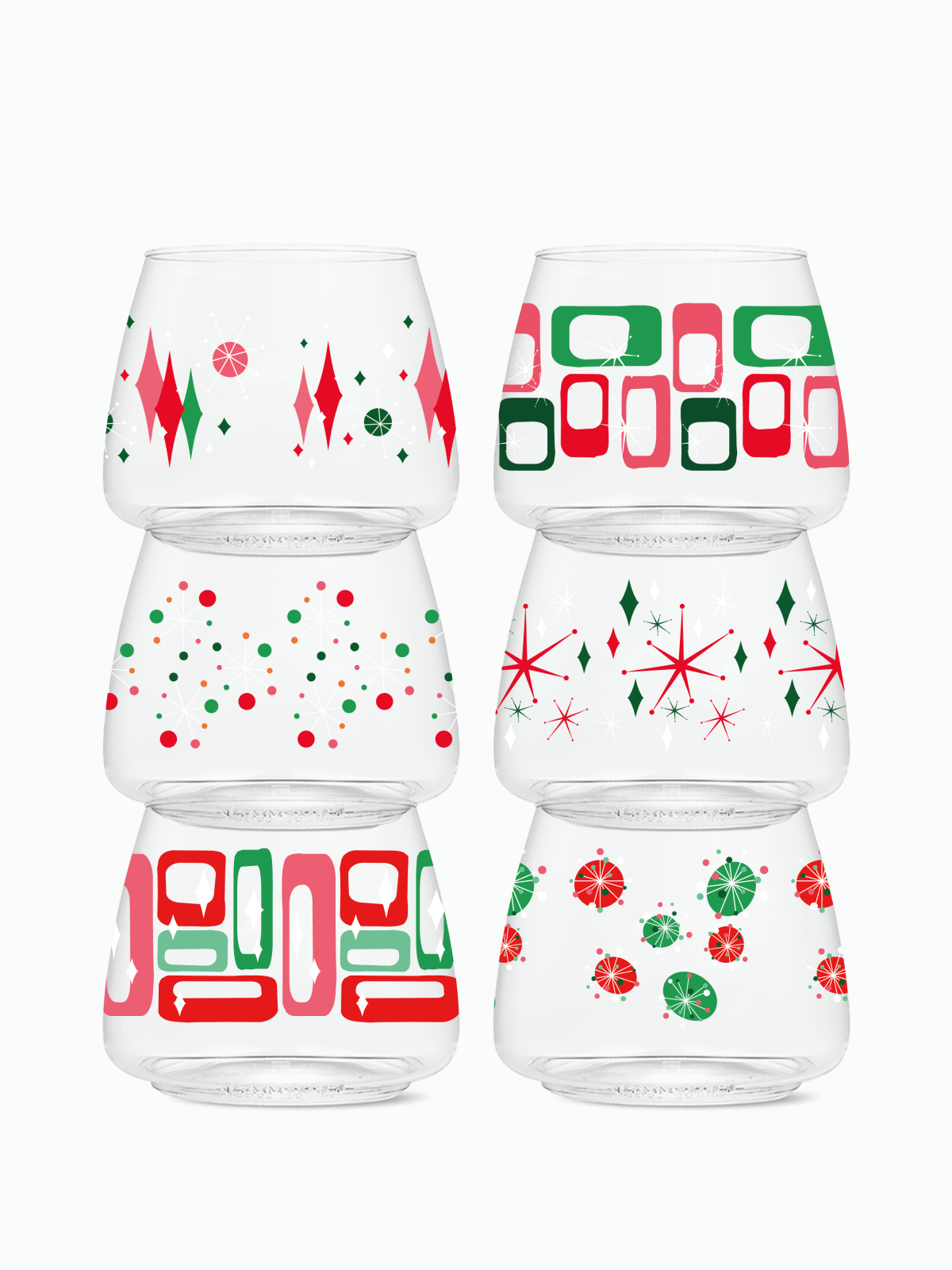 Retro Festive Pattern - POP 12oz Rocks、mySite、camillekostekn