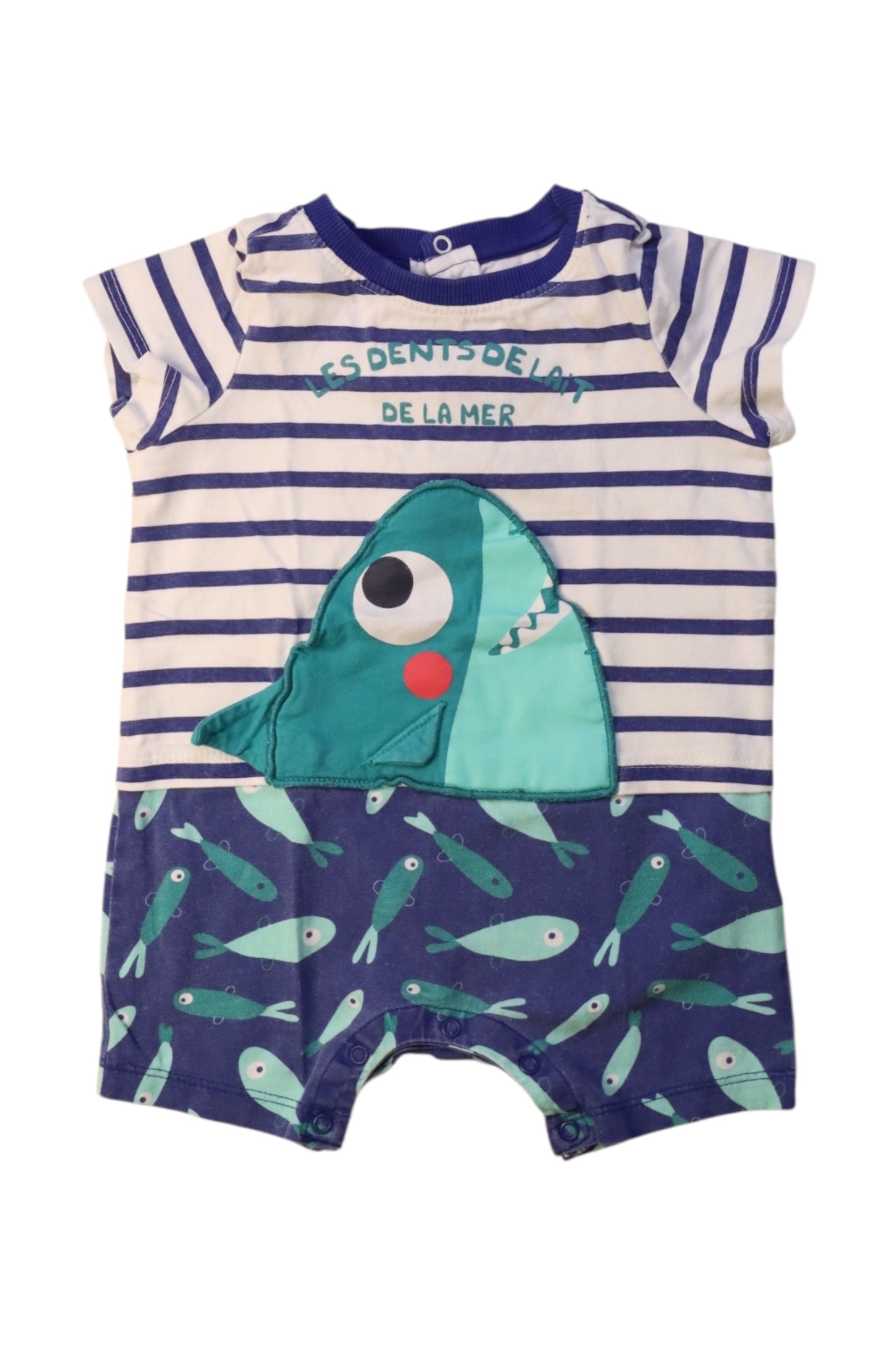DPAM Fish Striped Romper 3-6M、mySite、g9winljtr