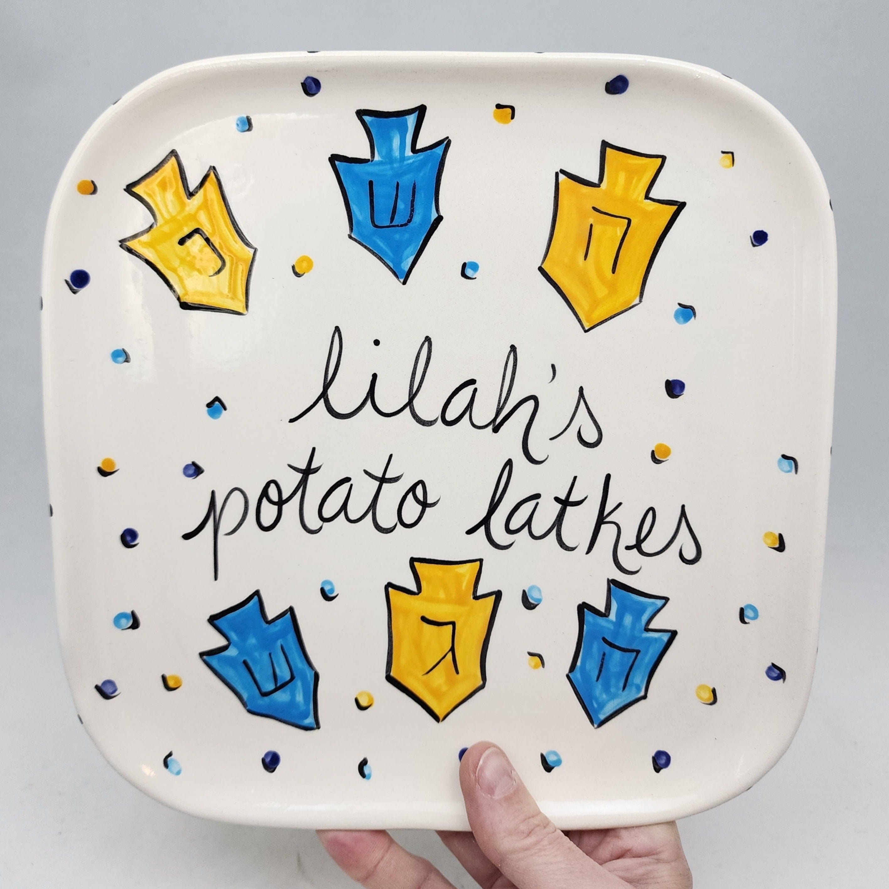 Personalized Potato Latkes Hanukkah Plate With First Name、mySite、topwebapps