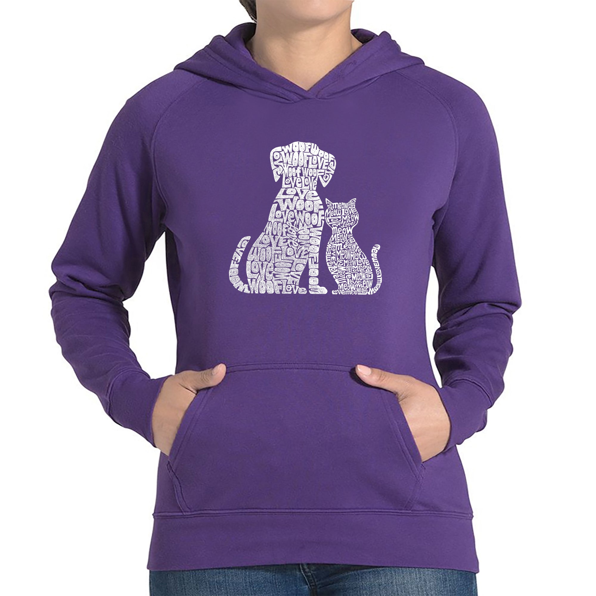 Dogs and Cats - Women's Word Art Hooded Sweatshirt、mySite、camillekostekn