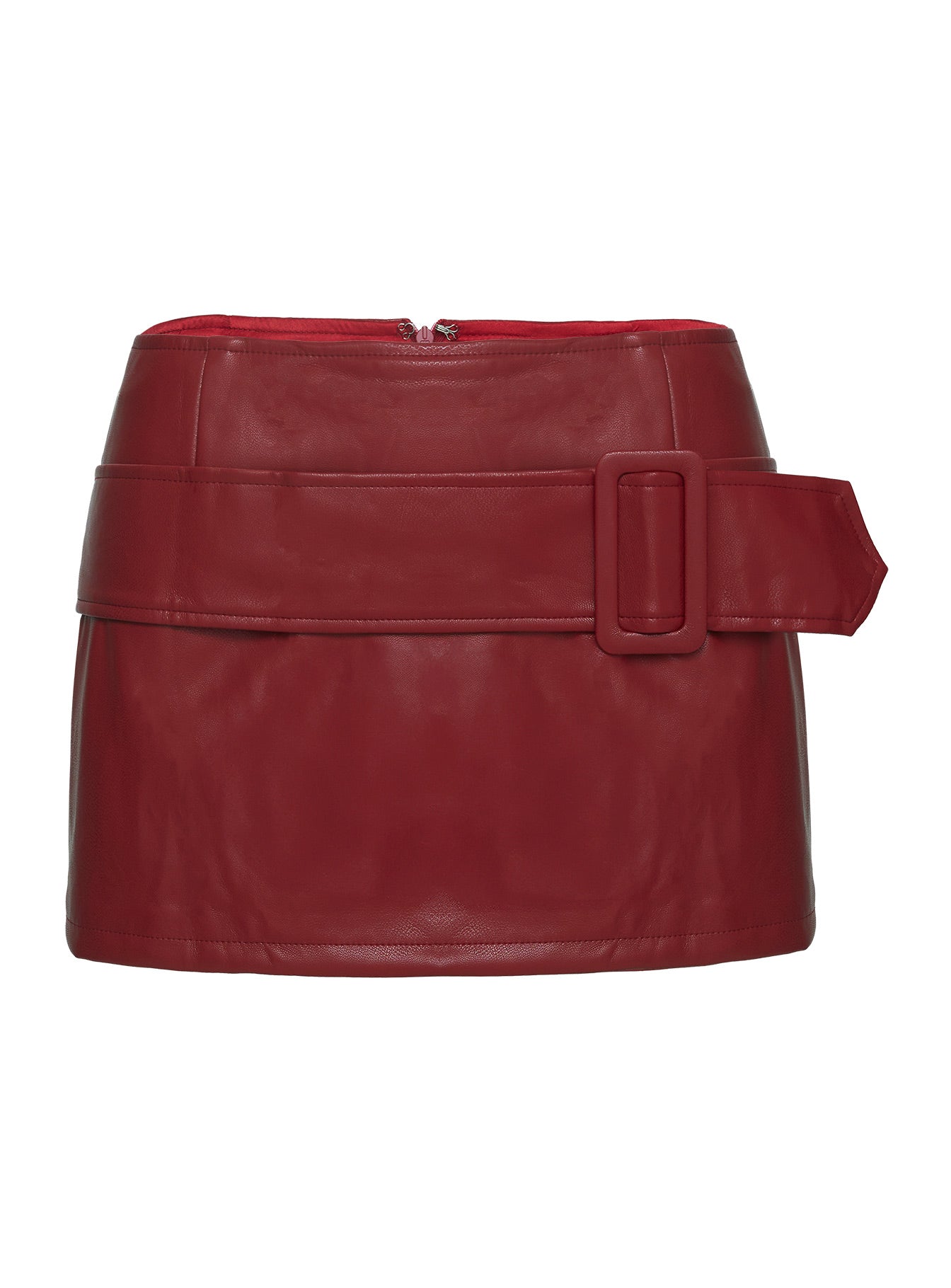 Luste Buckle Mini Skirt Red、mySite、solidvoid