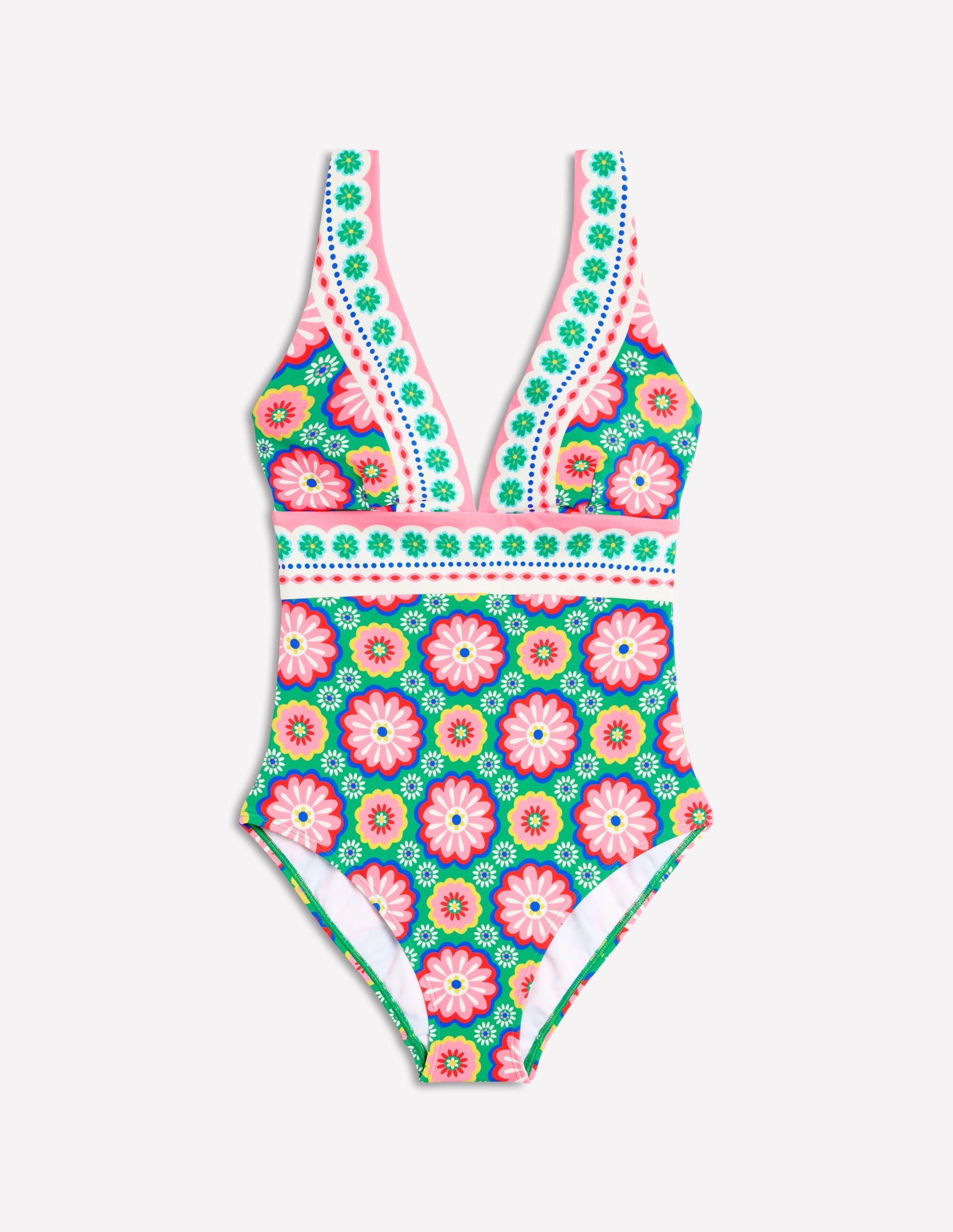  Porto V-Neck Swimsuit-Multi, Flower Tile、mySite、ashleygrahame