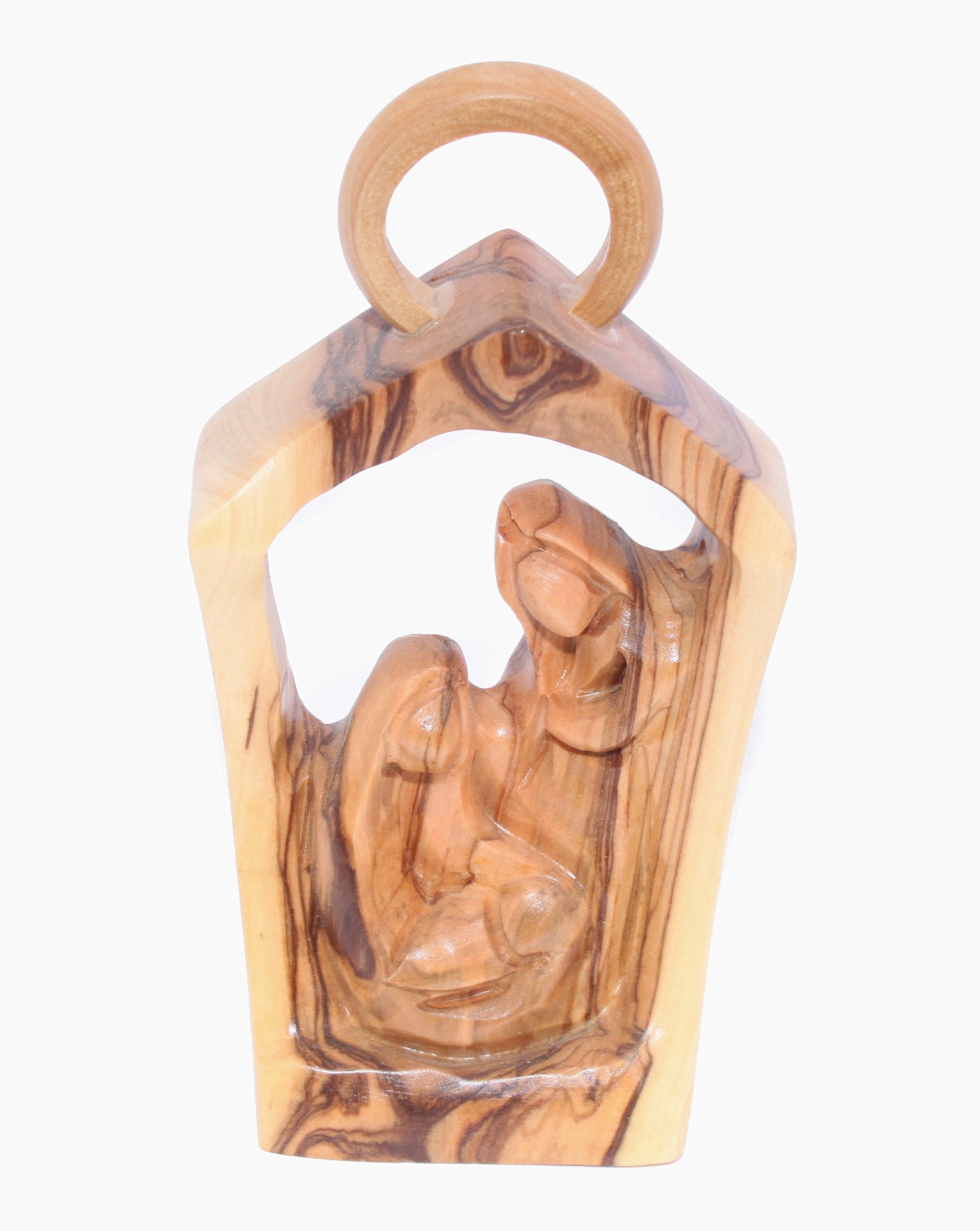 Wood Nativity Set - Holy Family modern style (14.5 high x10 cm or 5.7x3.93)、mySite、elrpsem3k