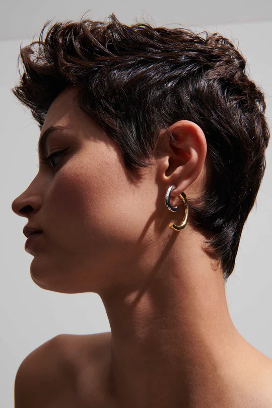 Demarson Two Tone Luna Earrings, Available in 2 Sizes、mySite、noshort