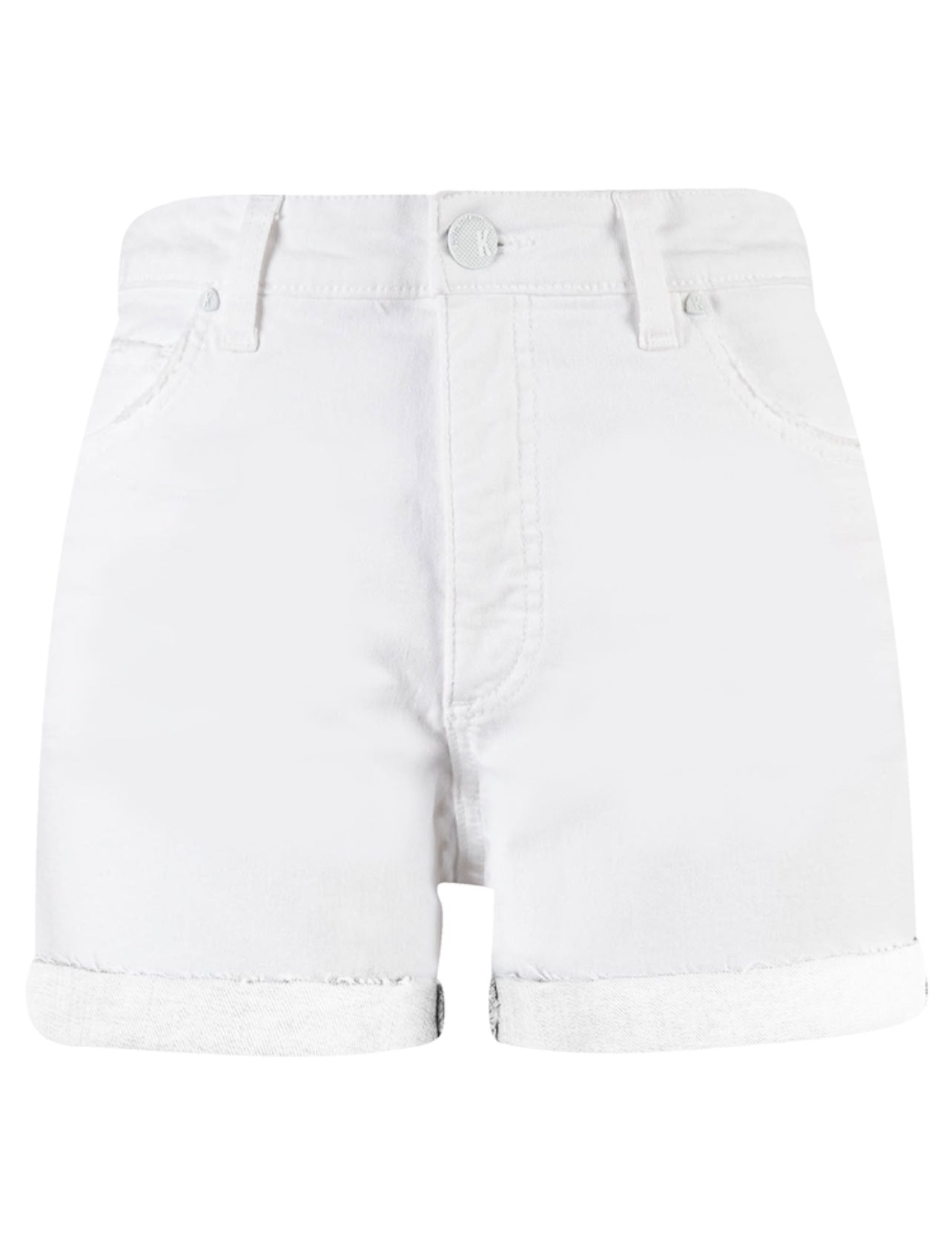 Kut From The Kloth 4” Inseam Jane High Rise Long Denim White Rolled Shorts、mySite、garagedoors4me