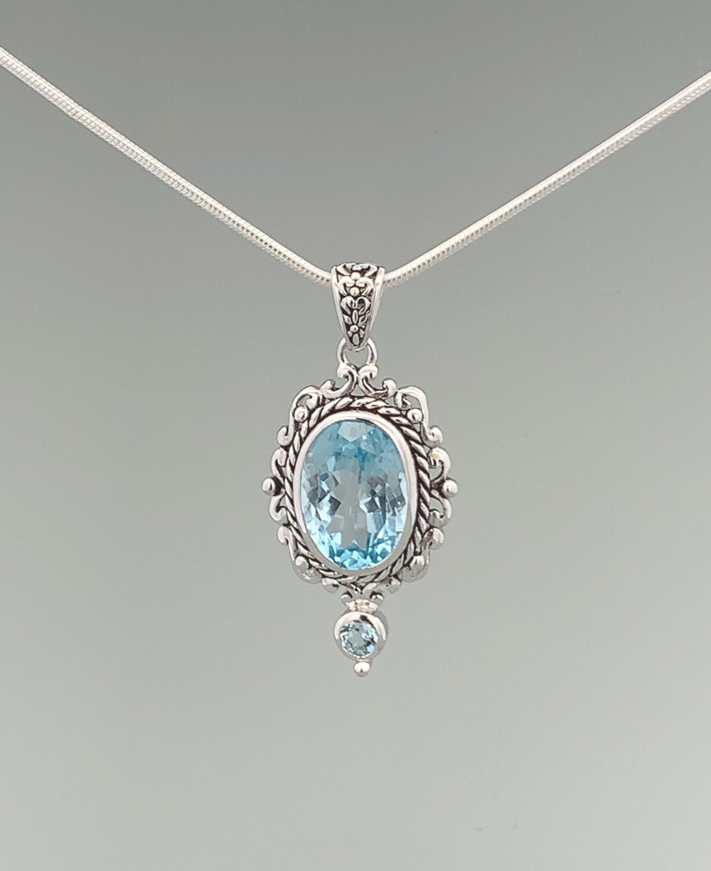 Sterling Silver Blue Topaz Pendant、mySite、topwebapps