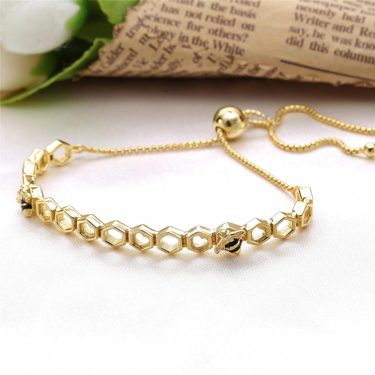 Honey Bee Bracelets and Rings In Yellow Gold Plated 925 Silver, Sweeter than Honey!、mySite、g9winljtr