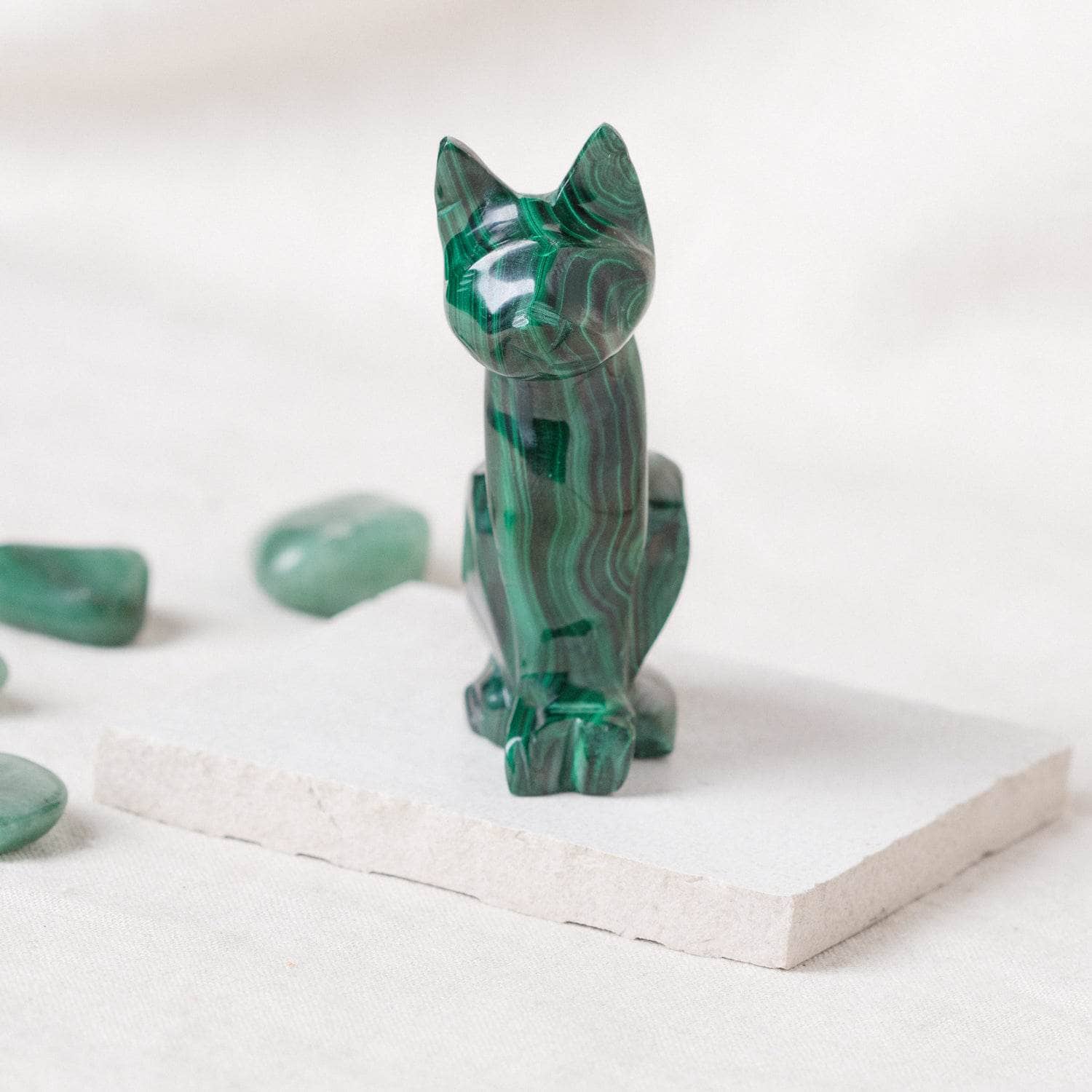 Genuine Malachite Cats - Hand Carved - 1 of a Kind、mySite、hinf8tx79