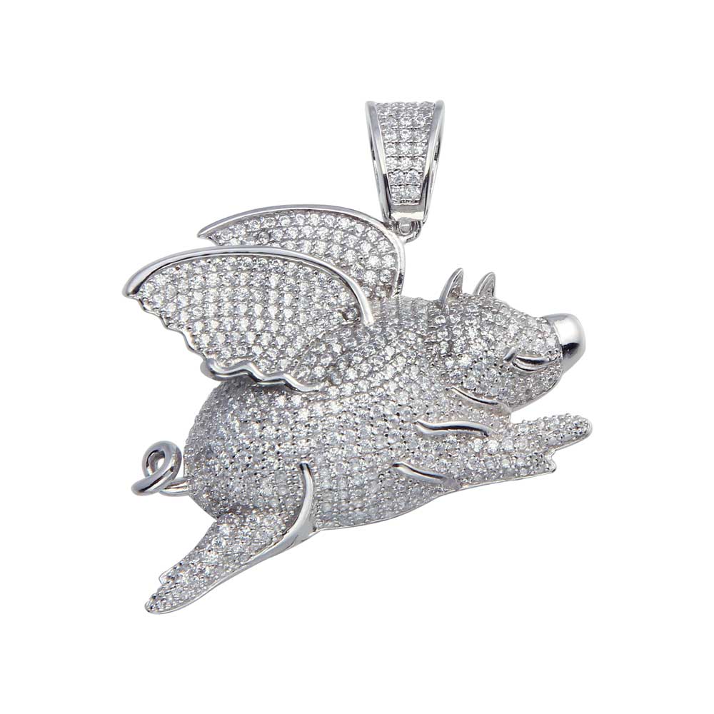 Flying Pig Pendant Sterling Silver, Ultra Sparkly!、mySite、g9winljtr