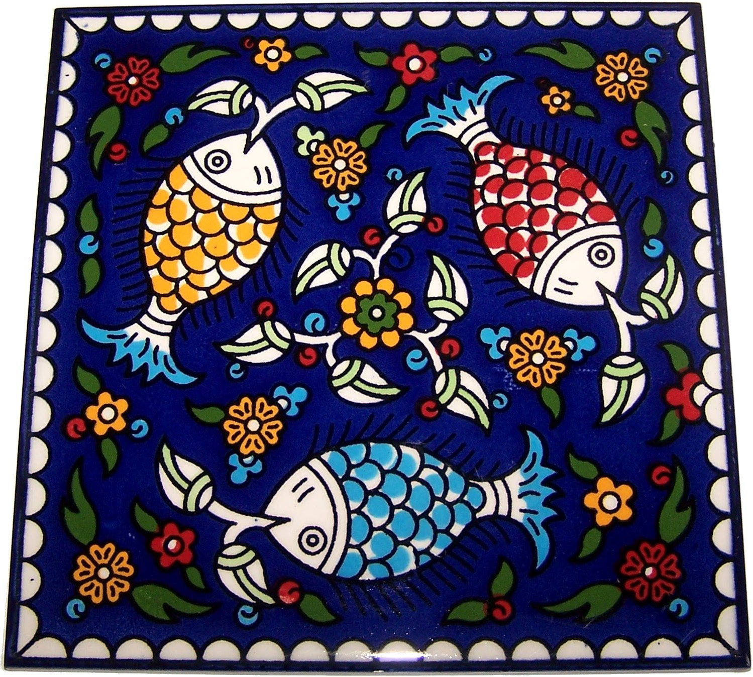  Modular Hand Painted Tile from Jerusalem Model IV - 6 Inches - Asfour Outlet Trademark、mySite、elrpsem3k