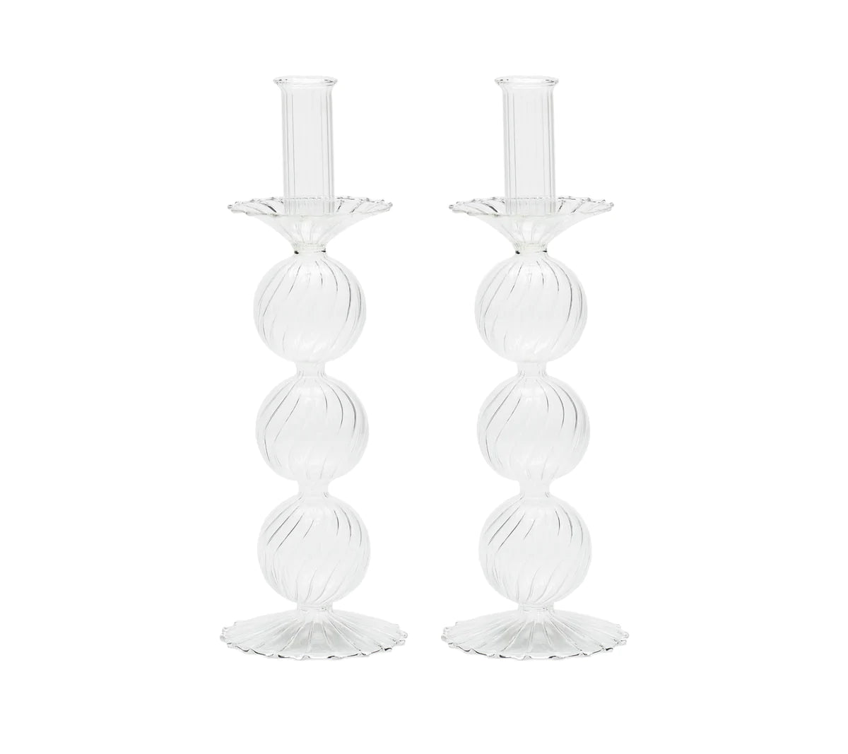  Kim Seybert Iris Clear Candlestick Set of 2、mySite、elrpsem3k