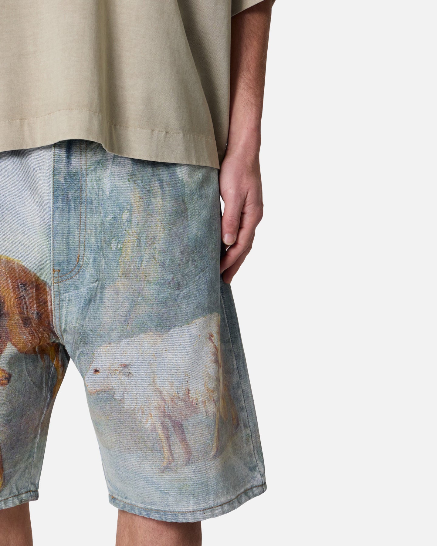 MNML Sheep Hounded Denim Shorts Multi、mySite、zt4zffjzw