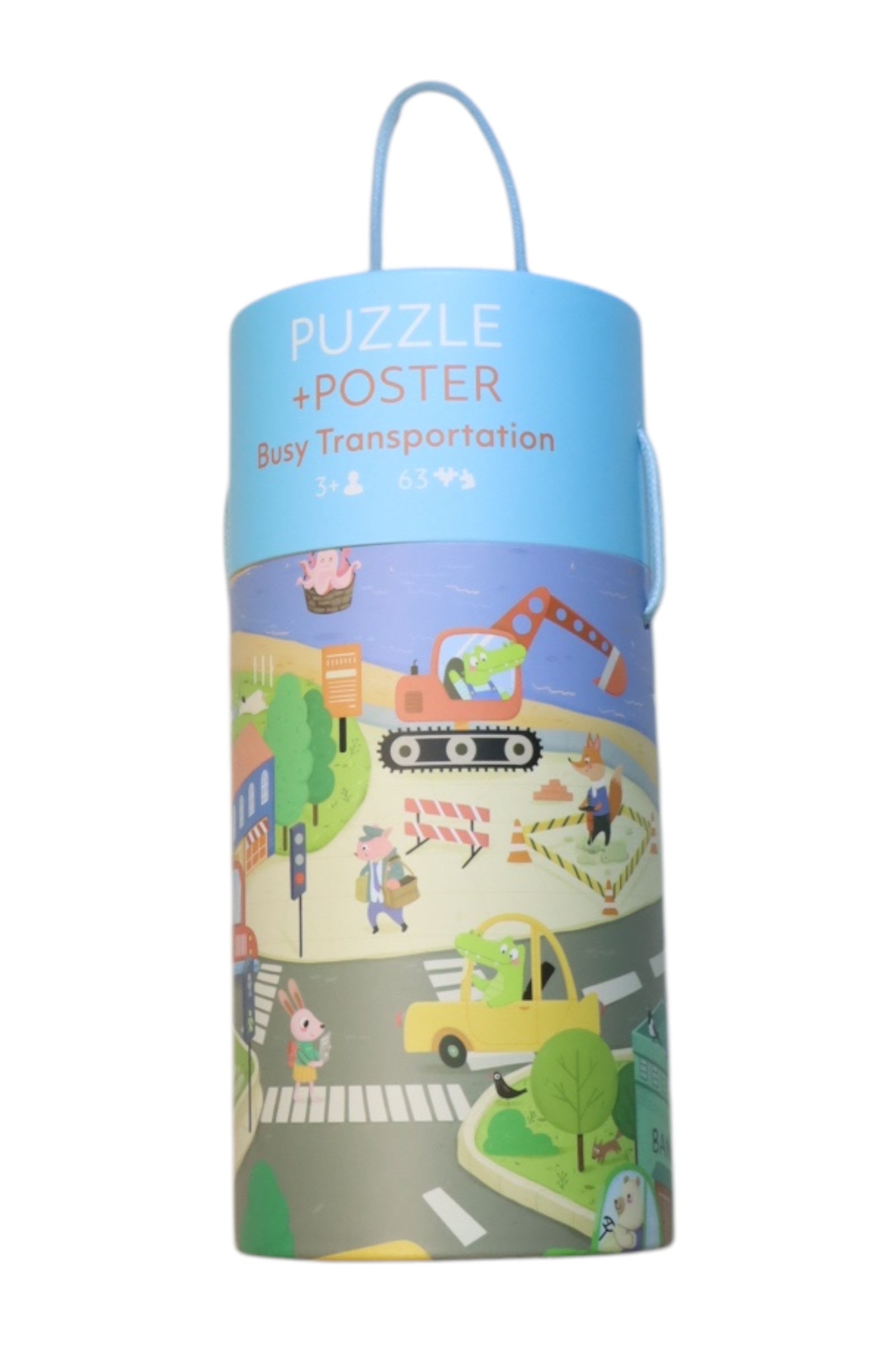 Pinwheel Puzzle + Poster Busy Transportation O/S、mySite、g9winljtr