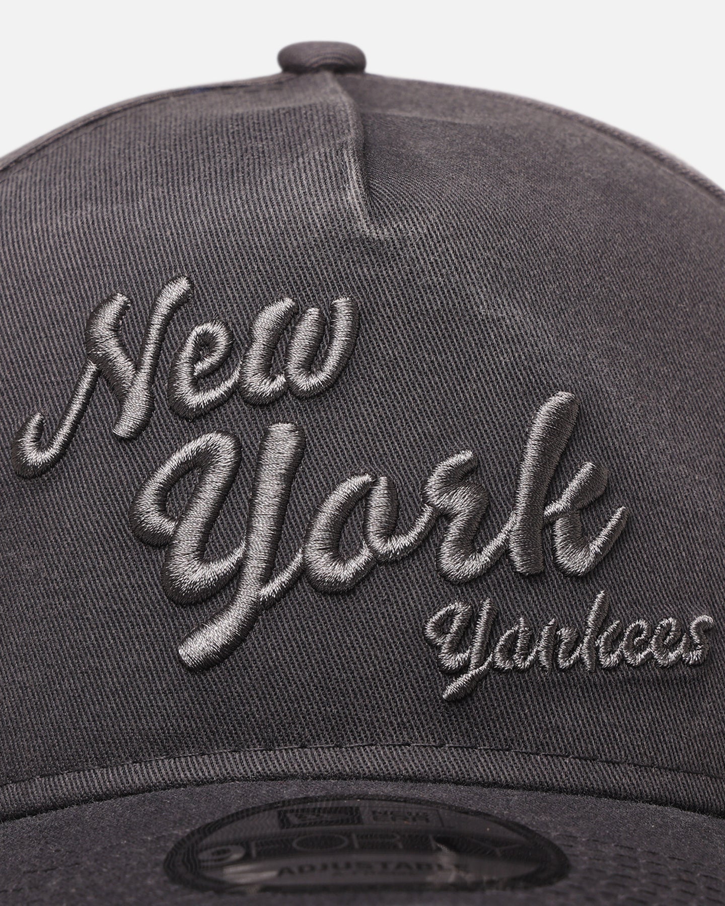 New Era New York Yankees 'Graphite Script' 9FORTY A-Frame Snapback Washed Graphite、mySite、zt4zffjzw