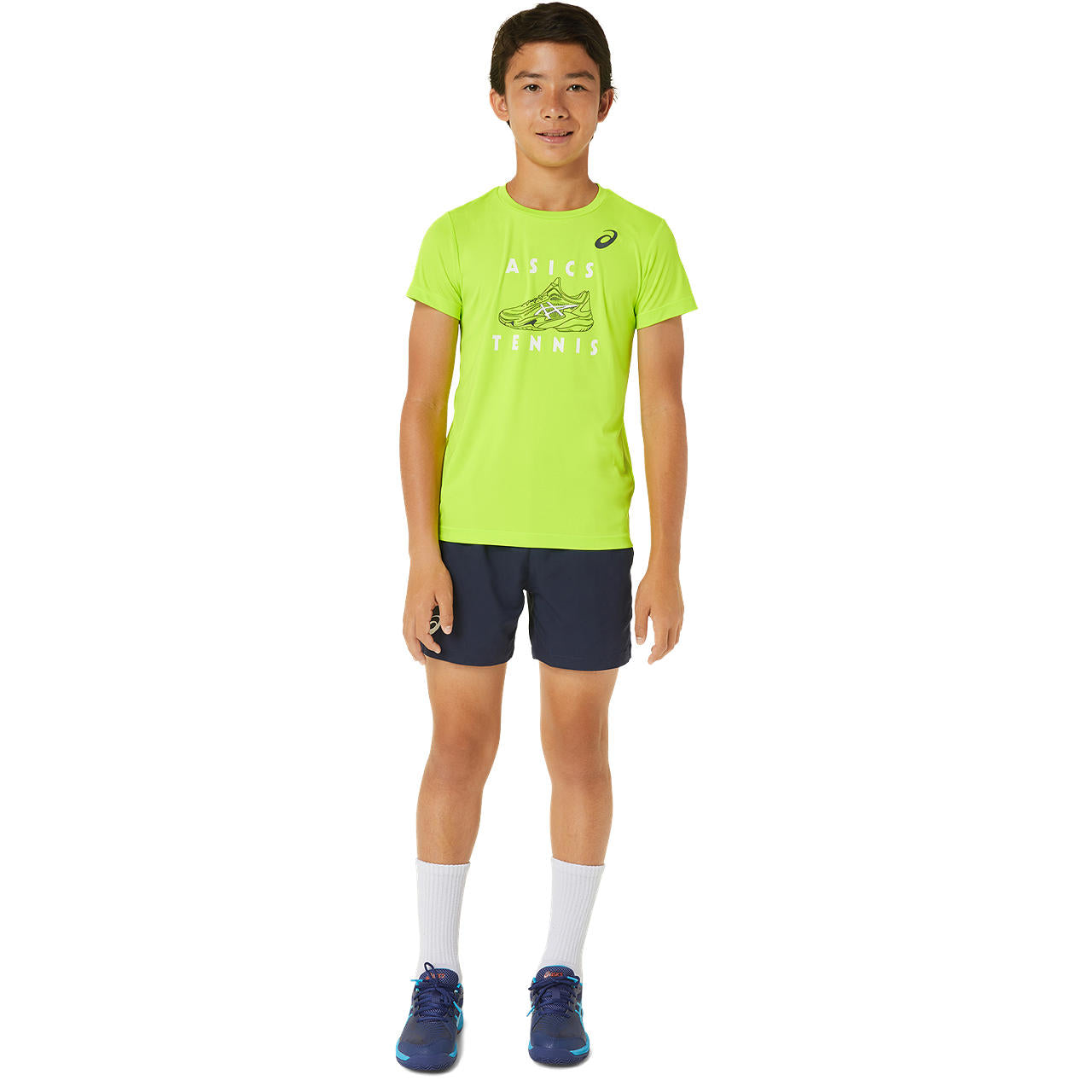 Asics Boys' Tennis Graphic Short Sleeve Top (Green)