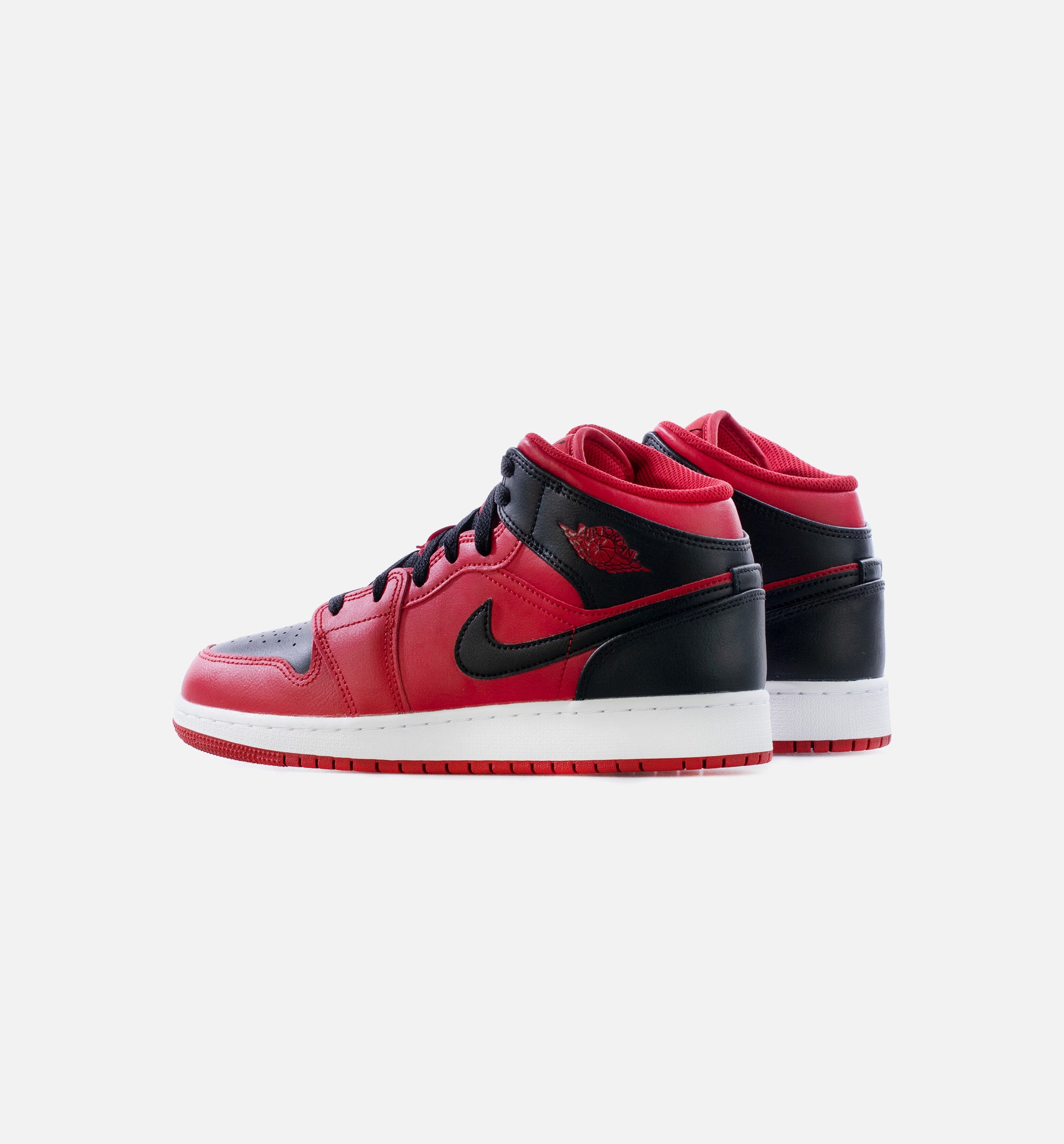 Air Jordan 1 Mid Reverse Bred Grade School Lifestyle Shoe - Black/Red、mySite、dreamappss