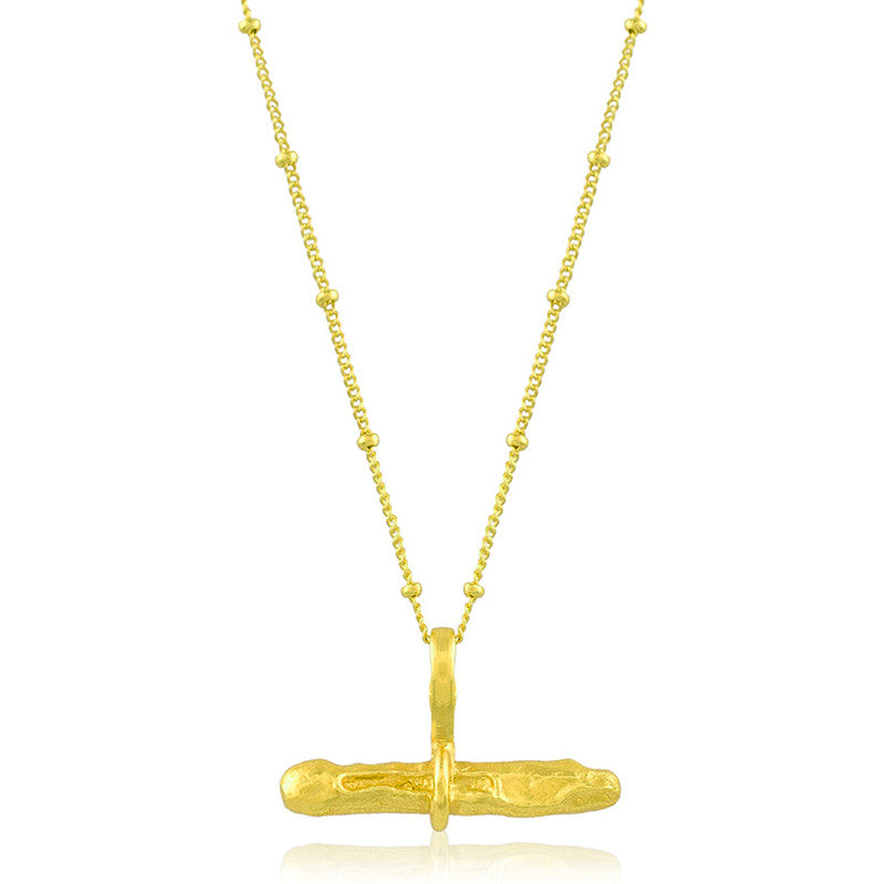 Cylindrical Bar Necklace | 14K Gold Plated、mySite、camillekostekn