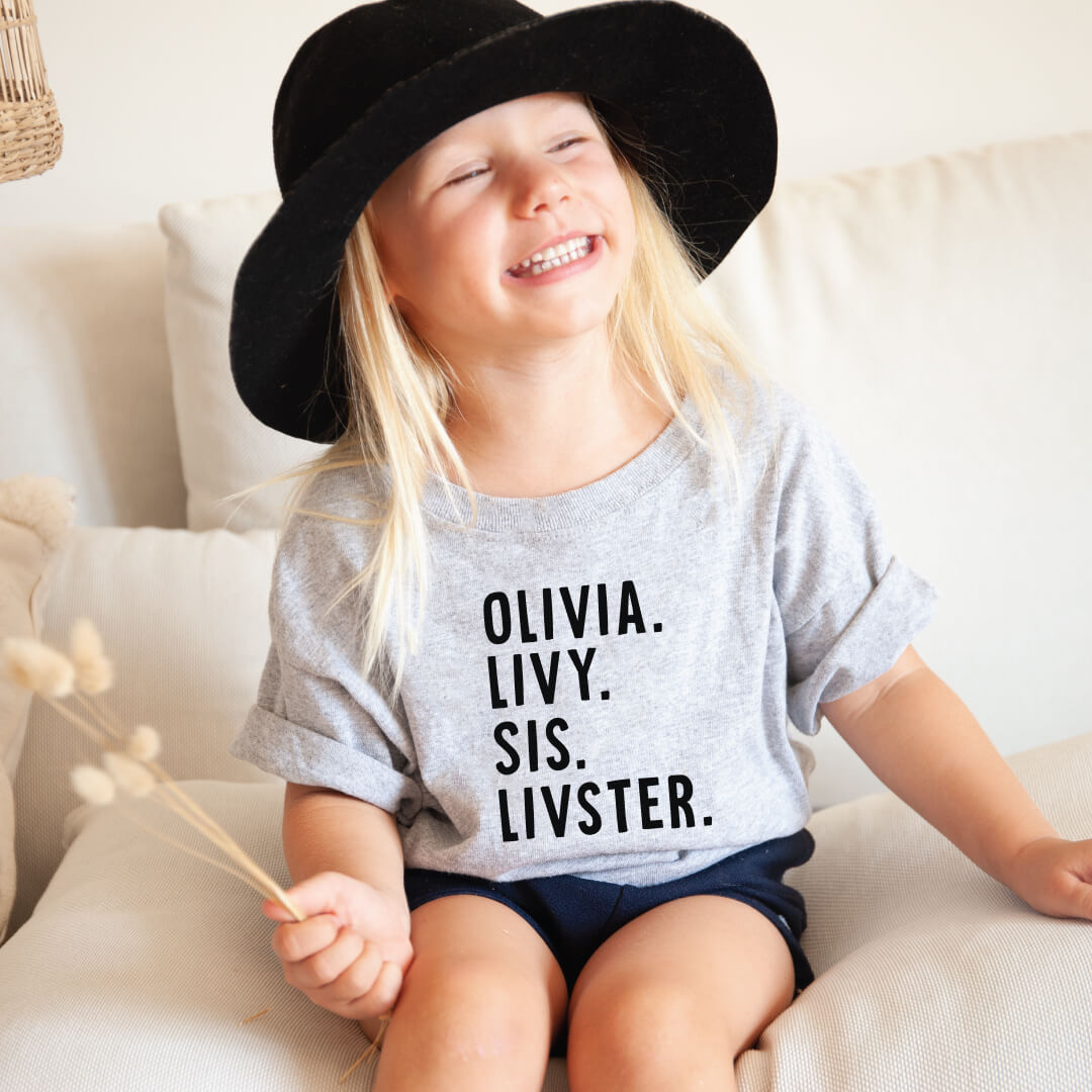  Personalized Nickname Color Block Kids Graphic Tees、mySite、layawaytickets
