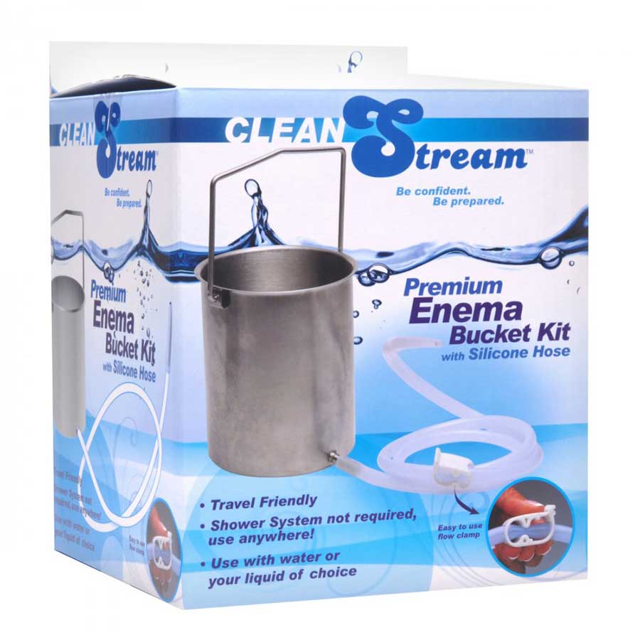Premium Anal Enema Stainless Bucket Kit with Silicone Hose by CleanStream、mySite、bottomscart