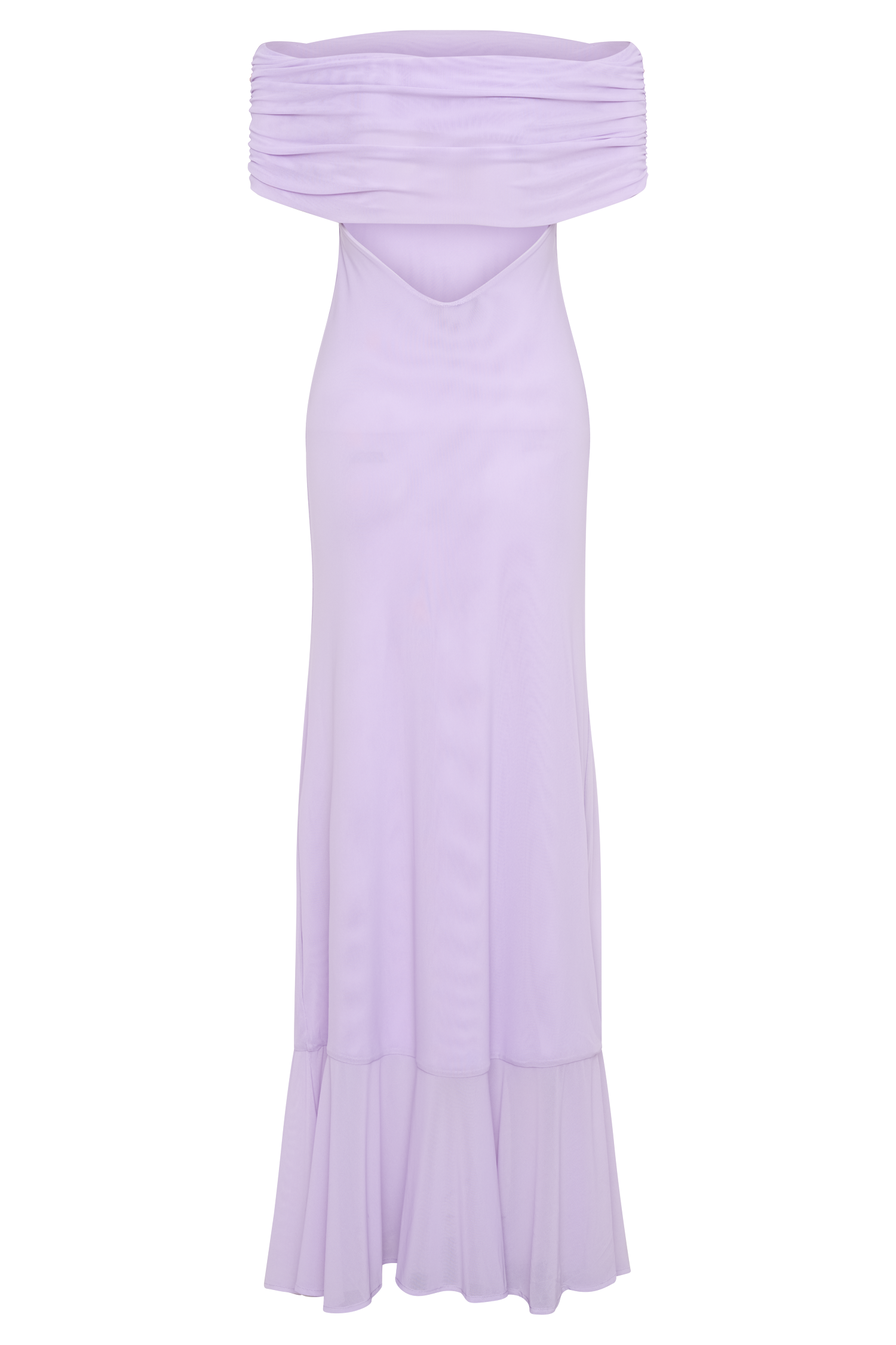 Audrey Off Shoulder Mesh Maxi Dress - Lilac、mySite、solidvoid