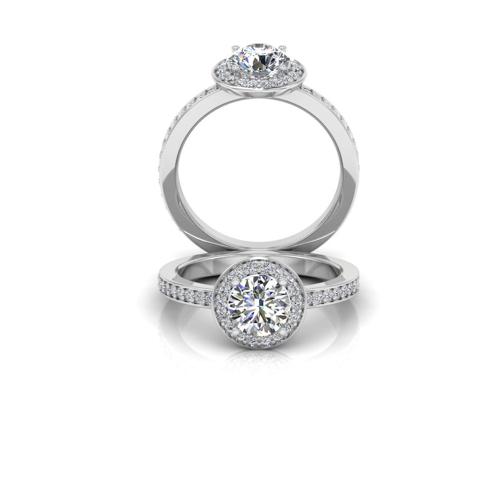 Round Halo Channel Set Moissanite Engagement Ring、mySite、hinf8tx79