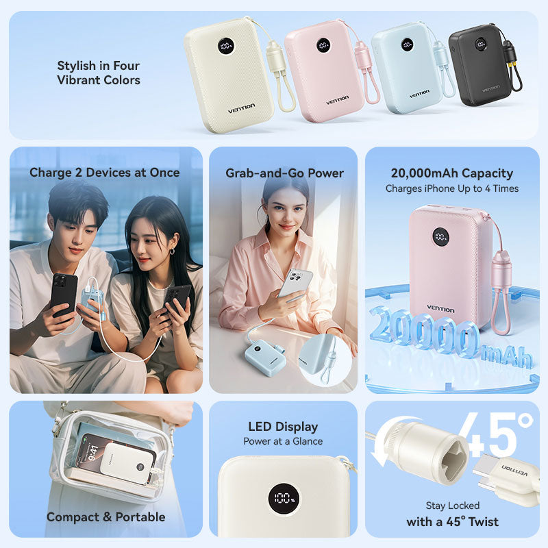 Vention 20000mAh Power Bank 22.5W、mySite、fannypackpong