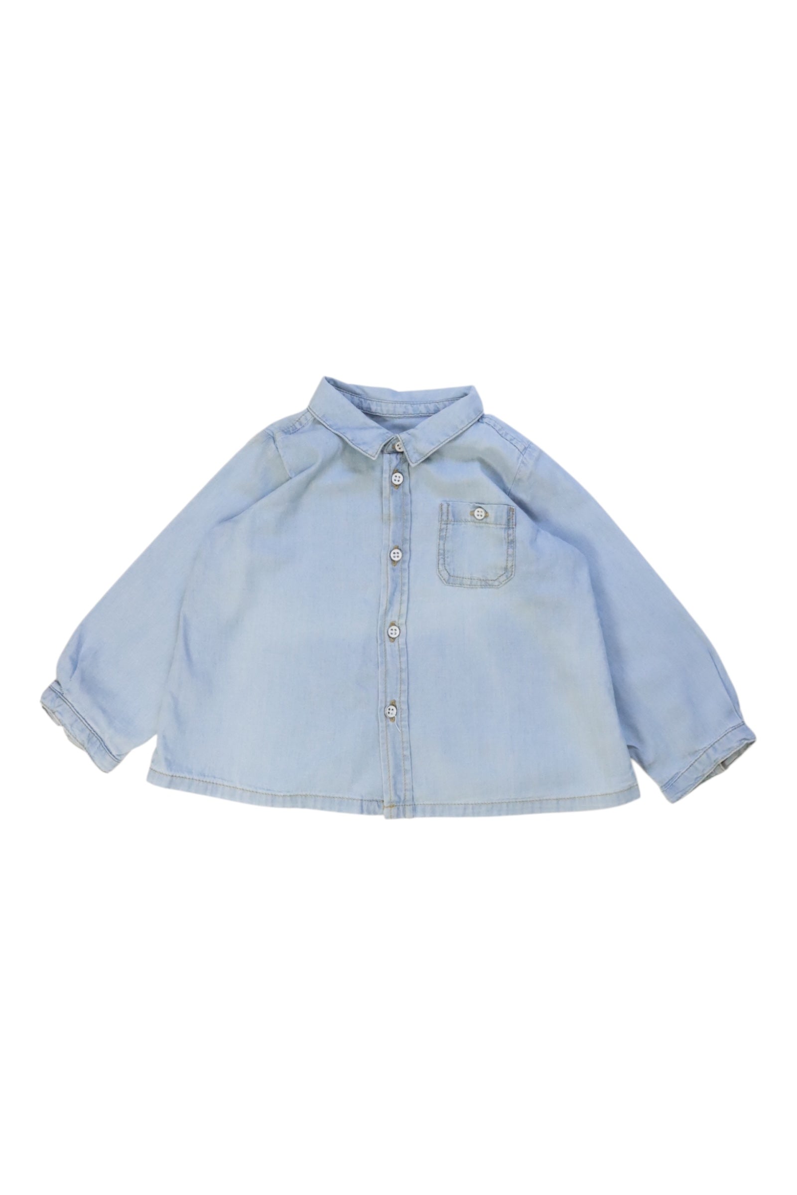 Bonpoint Button-Down Denim Shirt 6-12M、mySite、g9winljtr