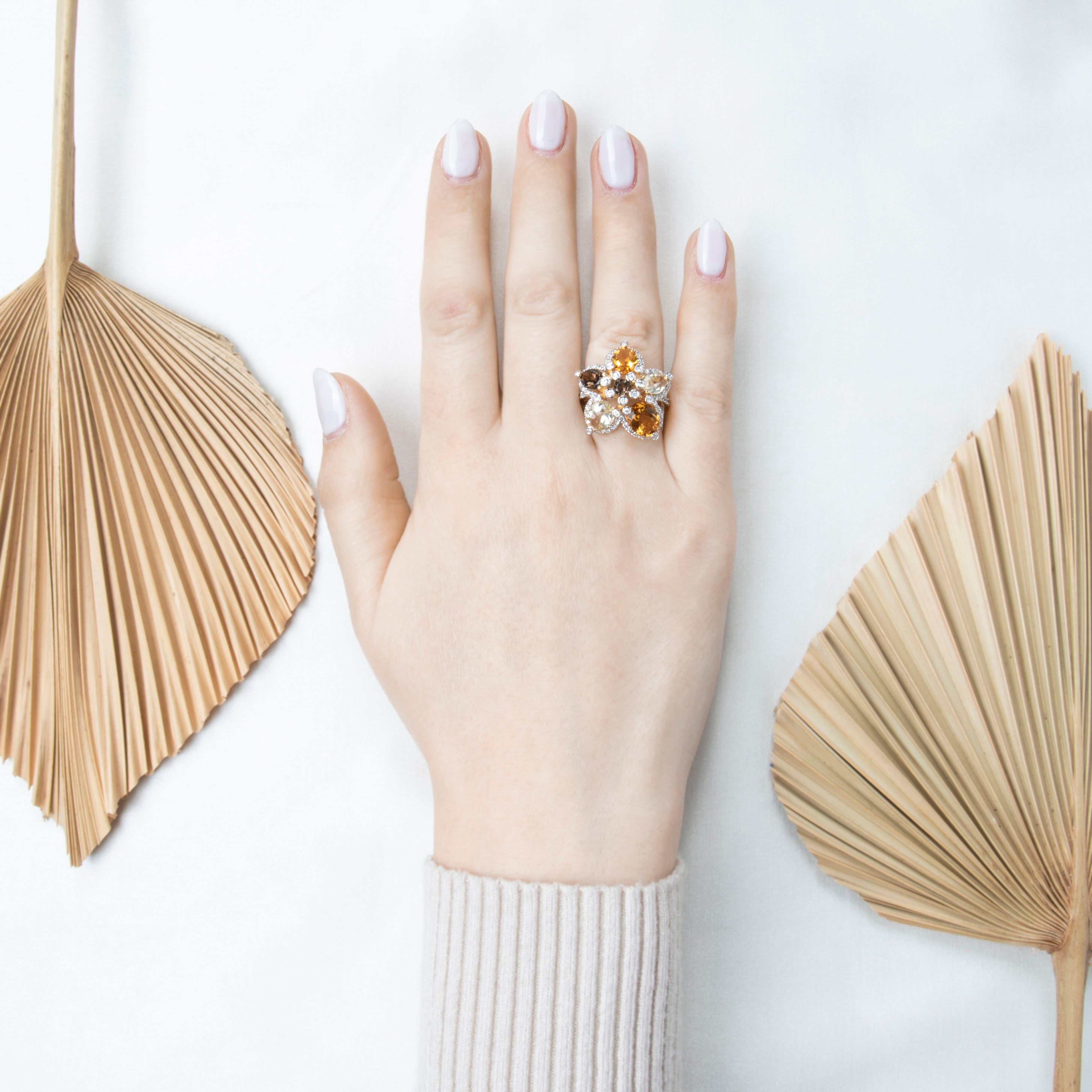 Vintage Large 14k Yellow Gold 2.85cttw Citrine 1.94cttw Prasiolite Opulent Ring、mySite、hinf8tx79