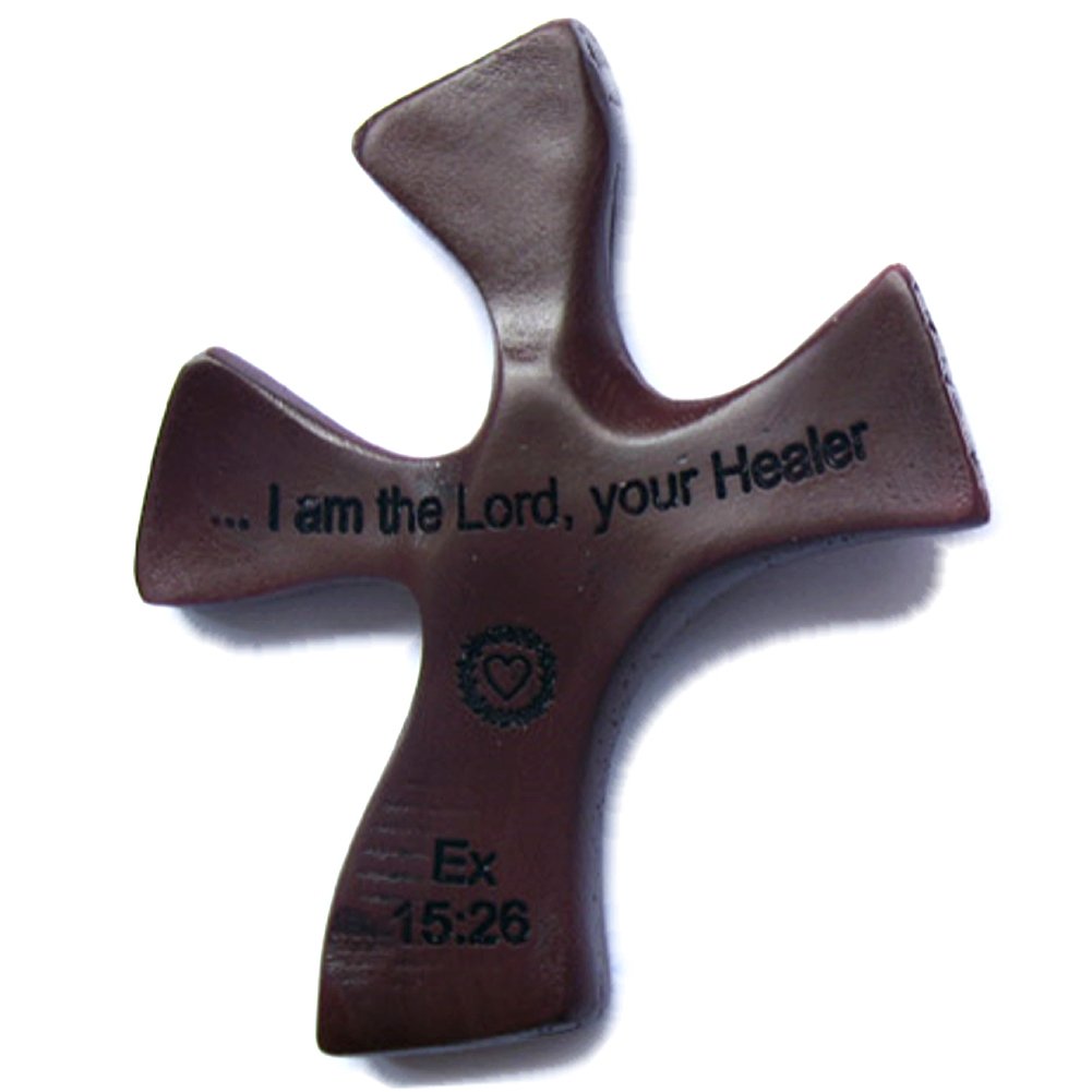 Resin Healing Cross - complete with Prayers and Certificate (4.5 x 3.6 In) – sits in hand perfectly. Healing Cross Trademark、mySite、topwebapps