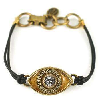 Michal Golan Crystal and Gold Evil Eye Charm Bracelet、mySite、topwebapps