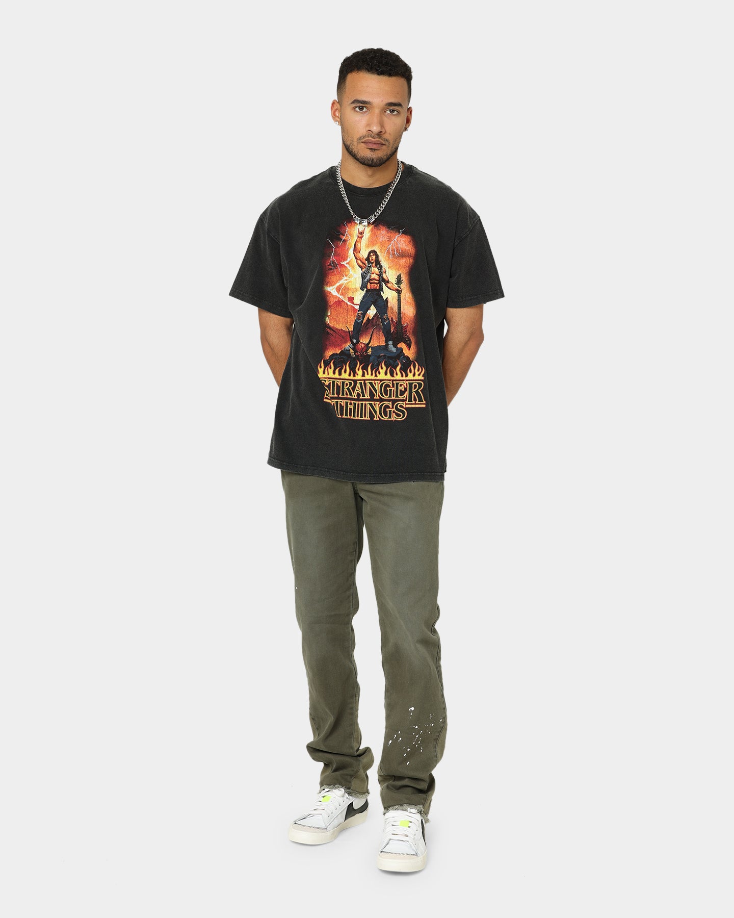 Goat Crew X Stranger Things Metal Vintage T-Shirt Vintage Black、mySite、zt4zffjzw