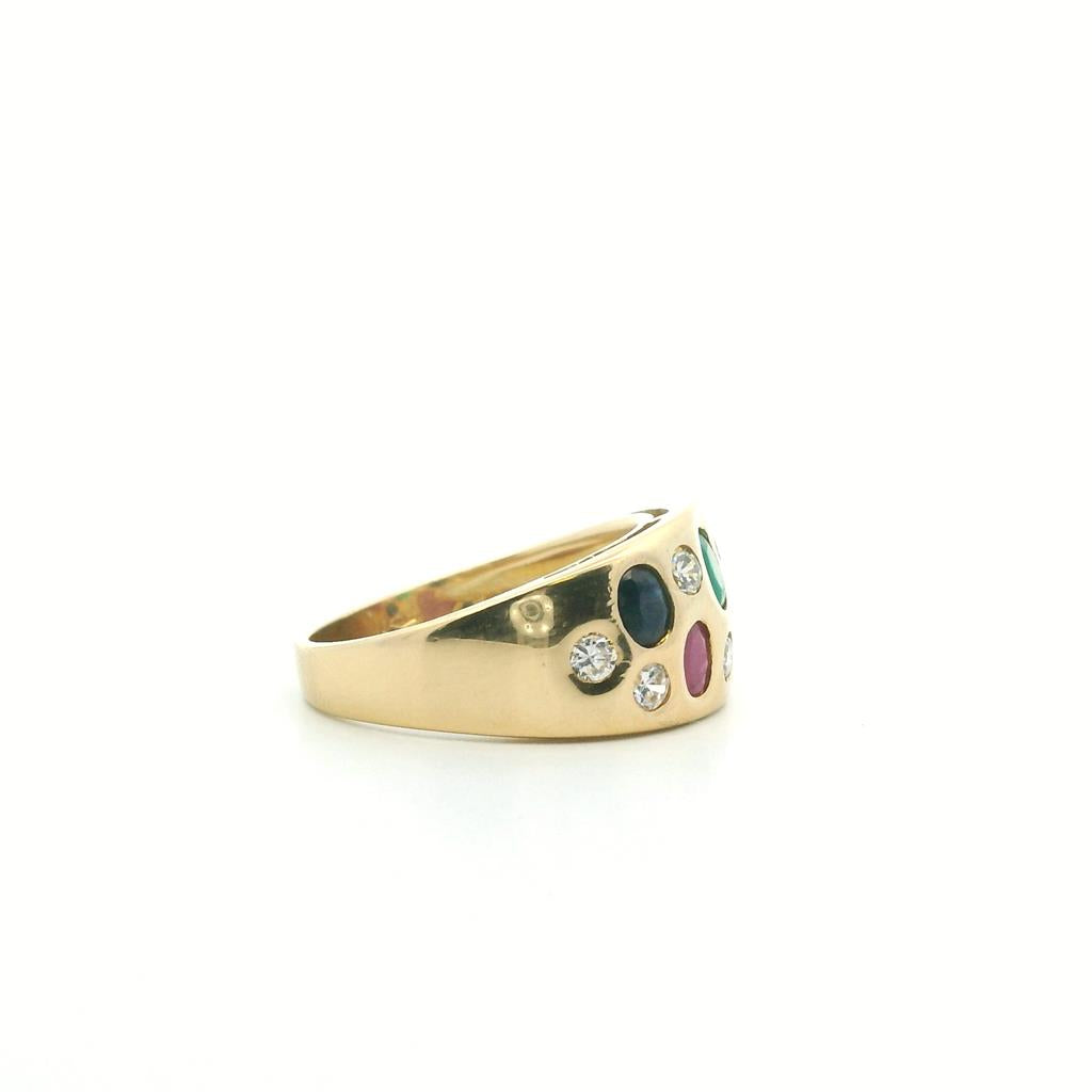 Estate 18K Yellow Gold Multi Gemstone Fashion Ring、mySite、botmansion