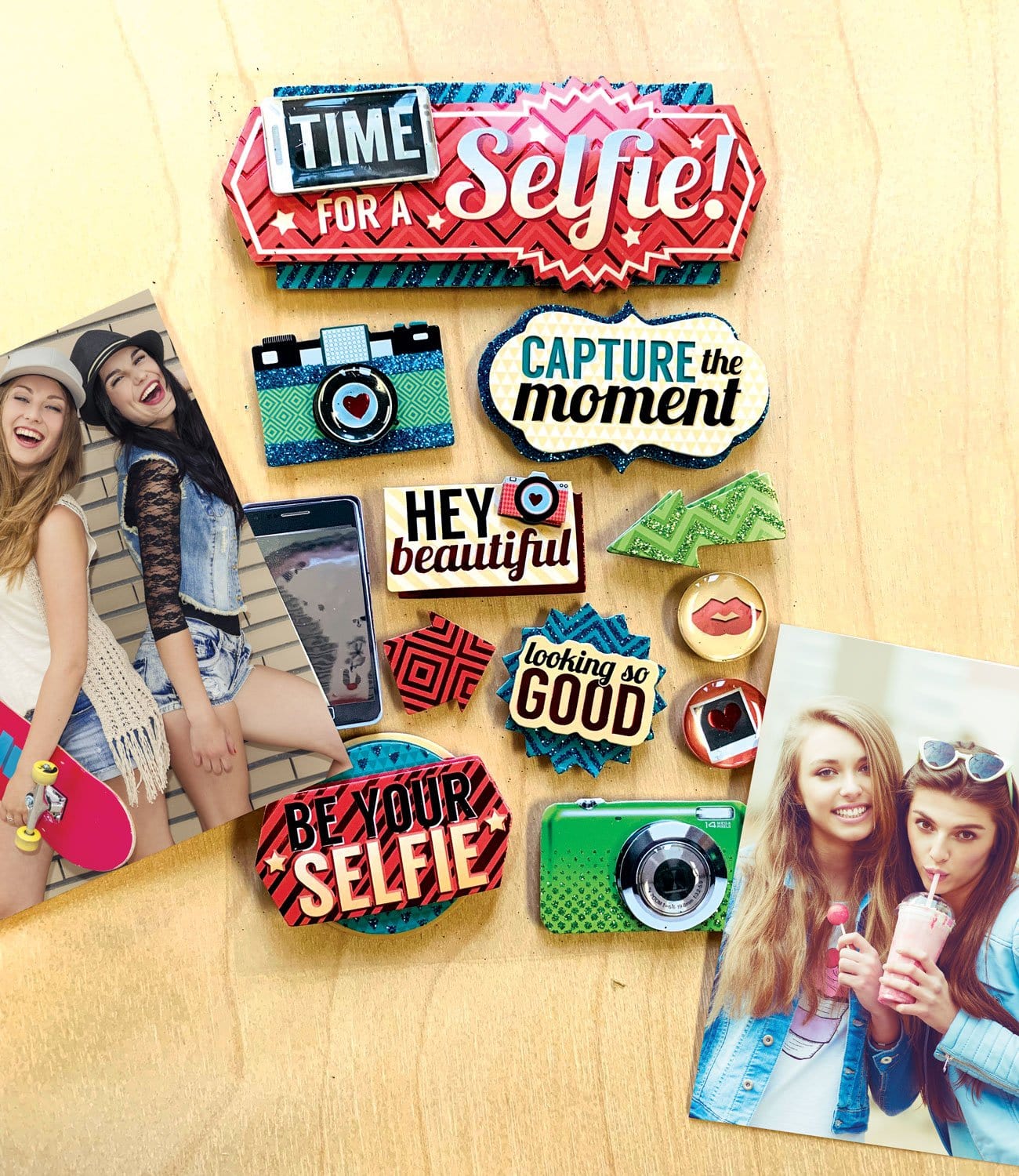  Scrapbook Stickers - 3D Time for a Selfie、mySite、ghnorth