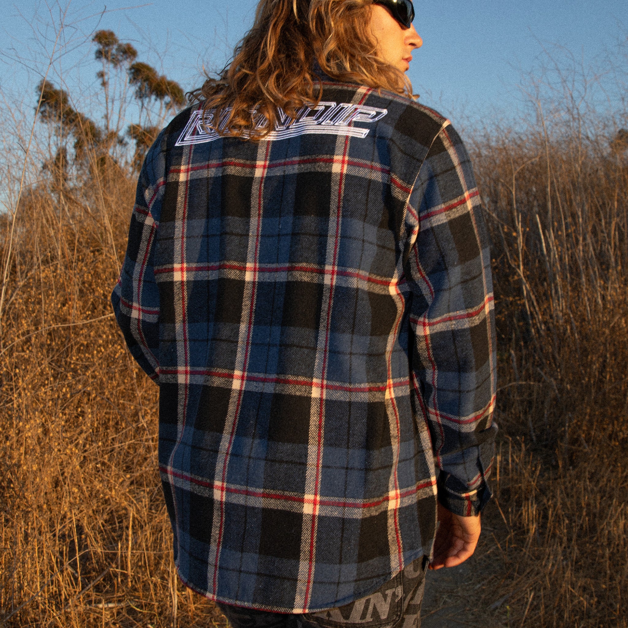  Robo Button Up Flannel (Navy)、mySite、merchandisen