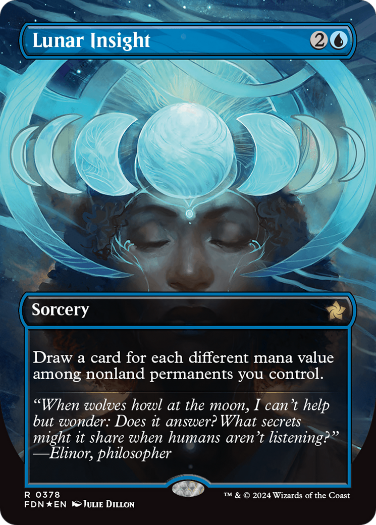 Lunar Insight (Borderless) (Mana Foil) Foundations、mySite、waistdrama