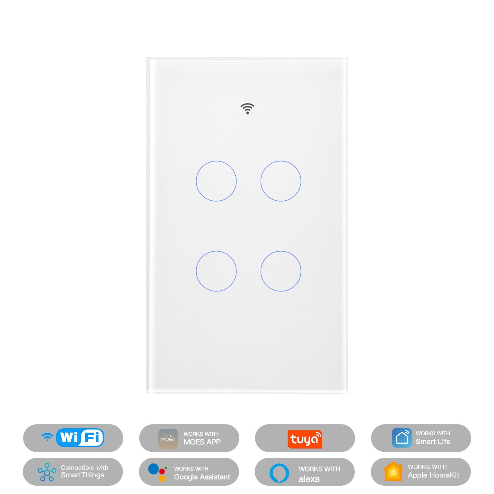 Matter WiFi Smart Light Switch Glass Panel Neutral Wire Required US Standard、mySite、fannypackpong