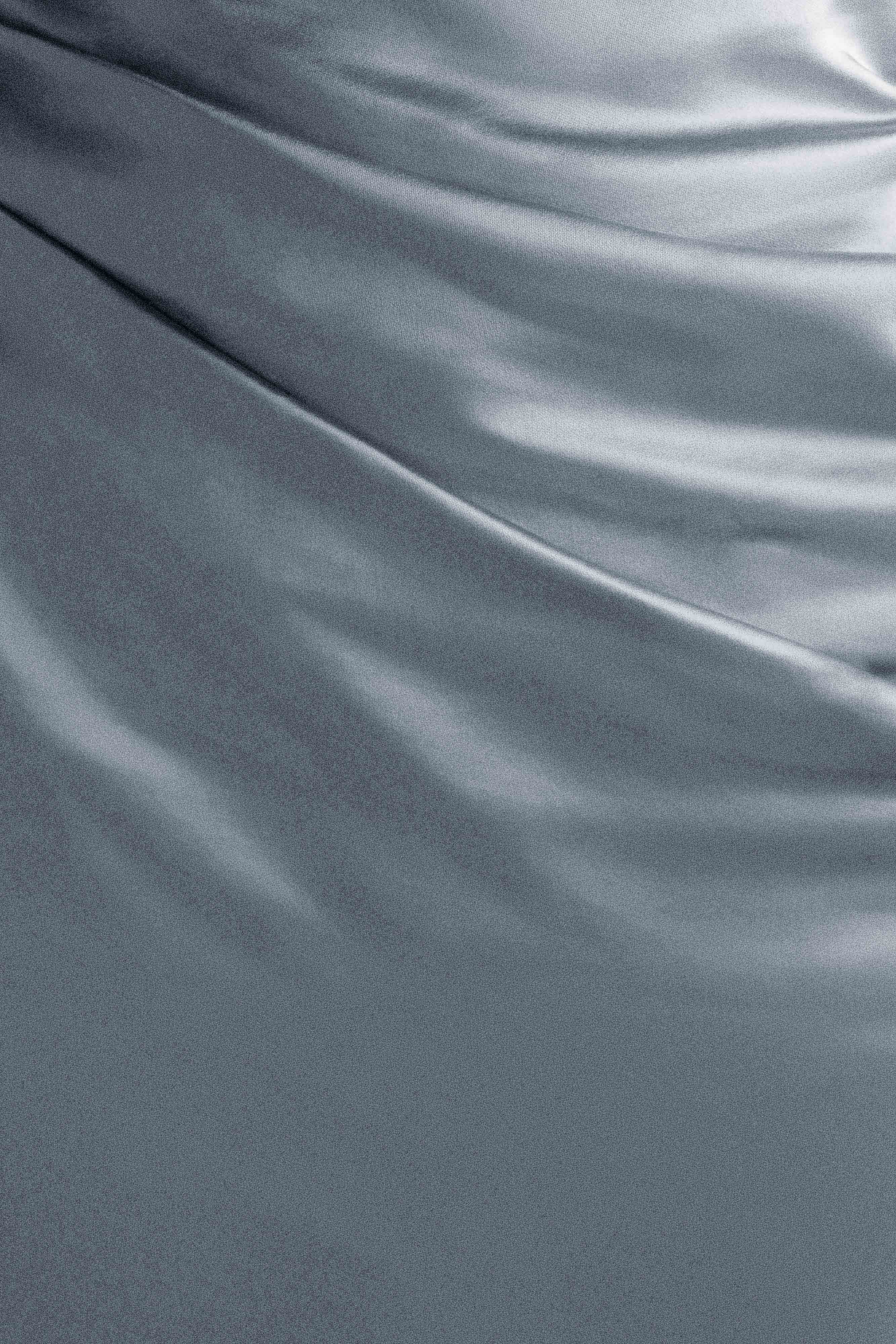 Dalia Off Shoulder Satin Maxi Dress - Frosted Blue、mySite、solidvoid