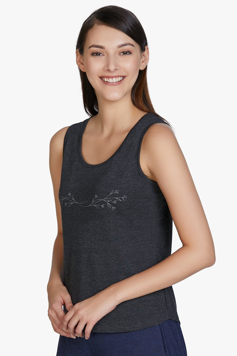 Cotton Blend Sleep Tank Top - Charcoal、mySite、justintrudeaud