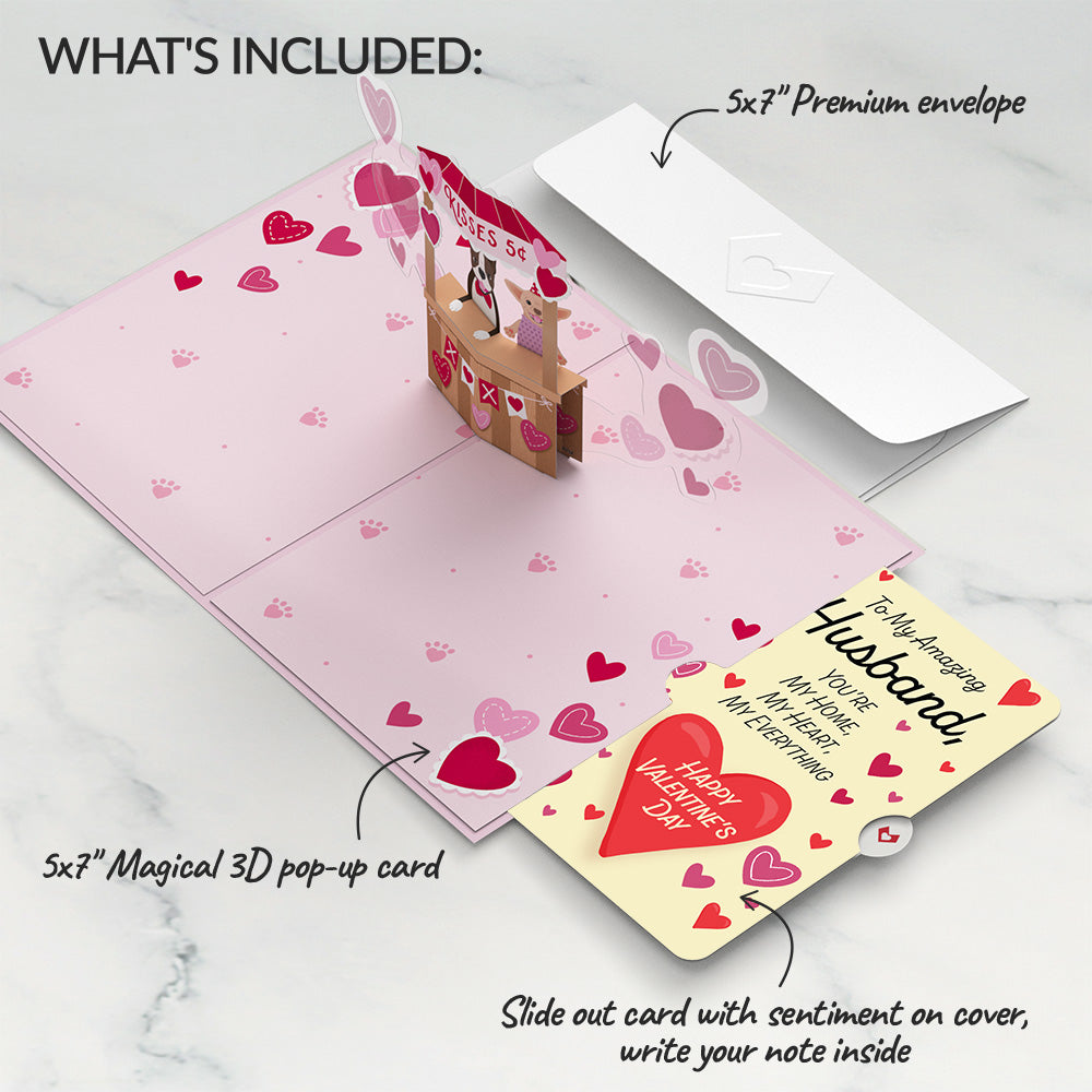 Love You Furever Dog Kisses Valentine Pop-Up Card and Sentiment Set for Husband、mySite、solidvoid