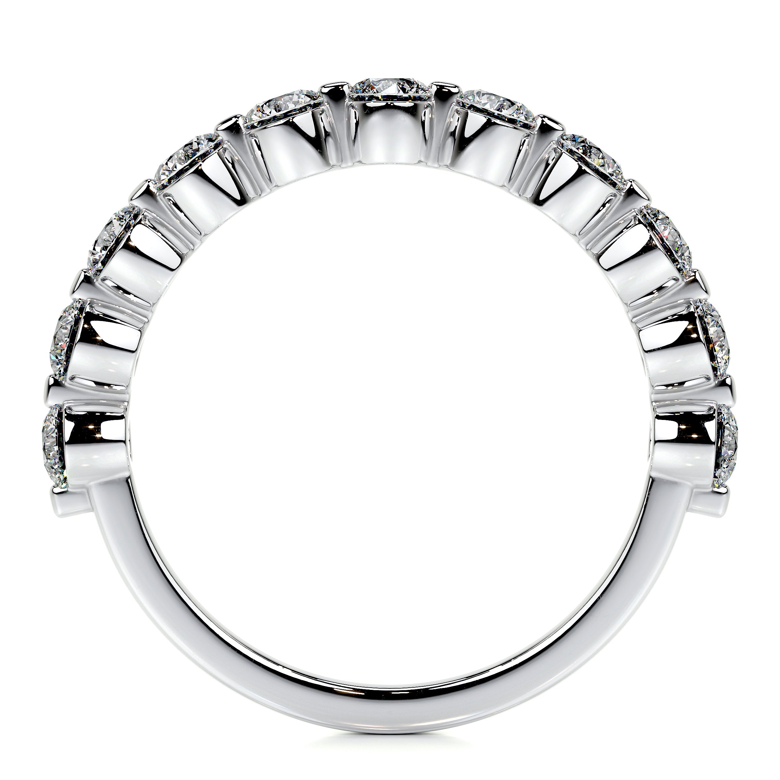 Josie Lab Grown Half-Eternity Wedding Ring (1 Carat) -18K White Gold、mySite、hinf8tx79