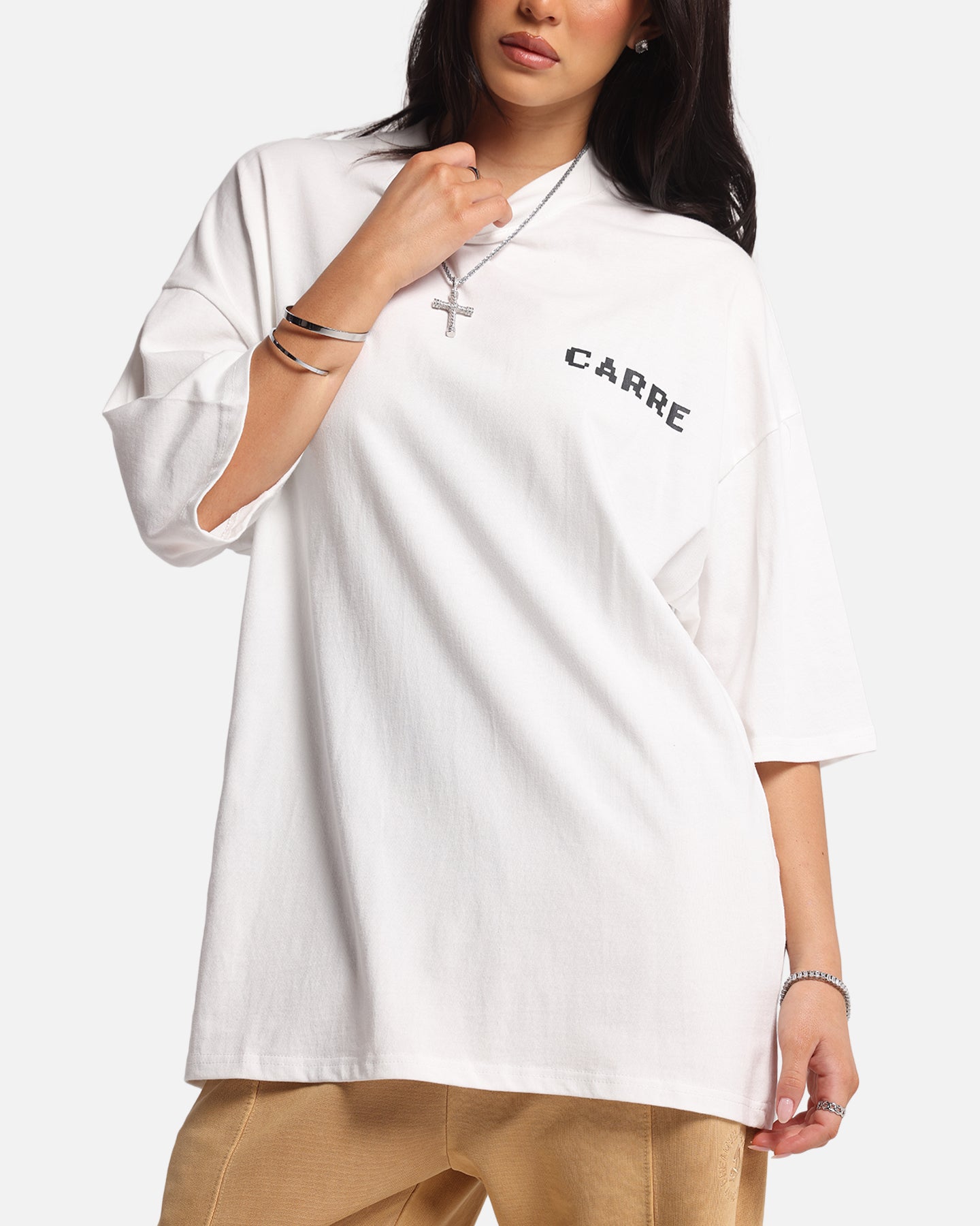 Carre Level Up Mock Neck T-Shirt Off White、mySite、zt4zffjzw