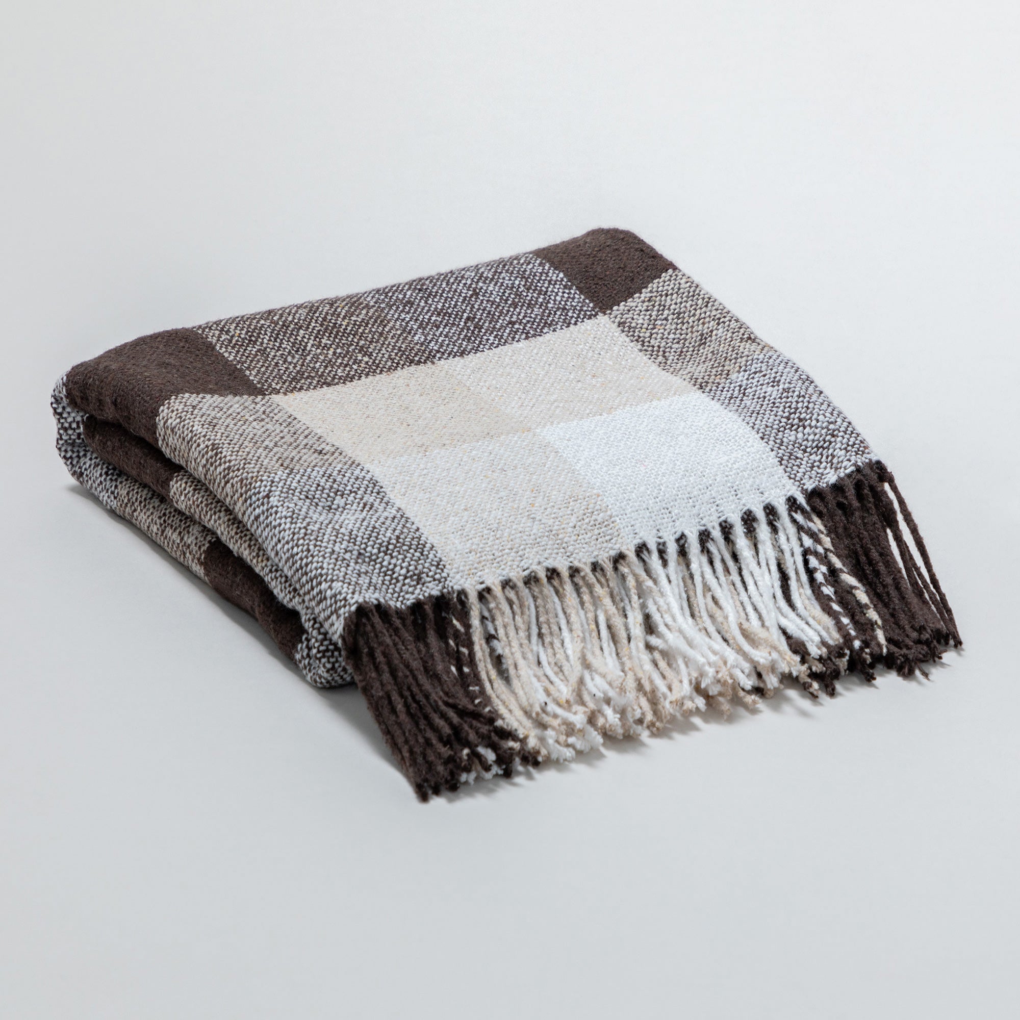 Ukrainian Wool-Blend Fringed Throw Blanket、mySite、camillekostekn