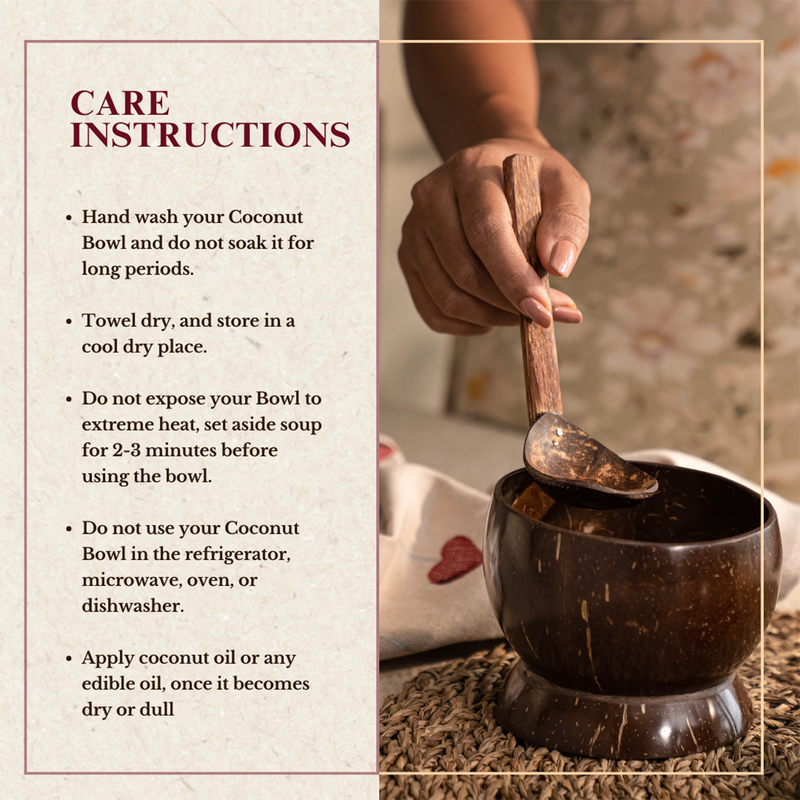 Coconut Bowl & Spoon Set | Brown | Set of 2 | 350 ml、mySite、camillekostekn