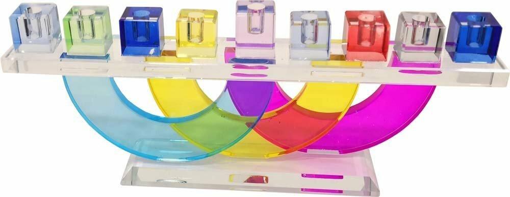 Multicolor Crystal Menorah on Circles Stand、mySite、topwebapps