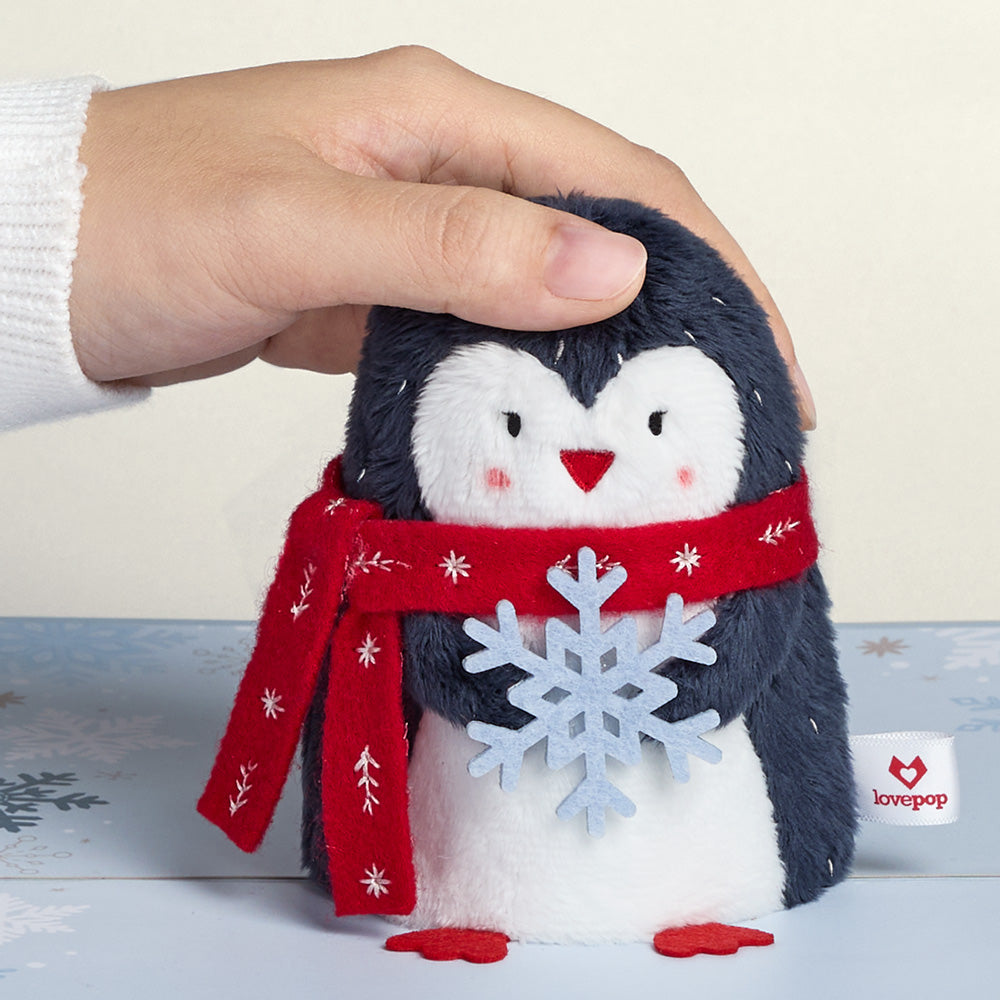 'Warm Winter Wishes' Holiday Penguin Plushpop Card、mySite、solidvoid