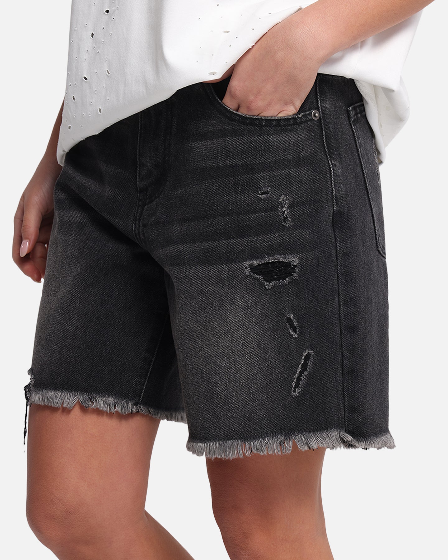 XXIII Women's Relaxed Denim Shorts Washed black、mySite、zt4zffjzw