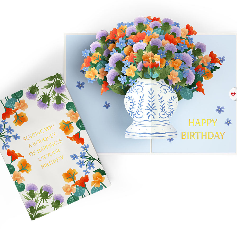 Birthday Bouquet of Happiness Pop-Up Card、mySite、solidvoid