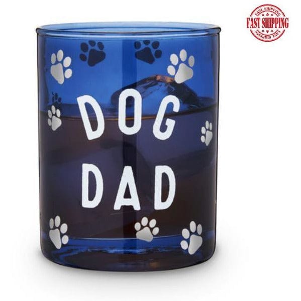 Dog Dad Cocktail Glass Blue 11oz.-Helps Rescued Animals!、mySite、g9winljtr